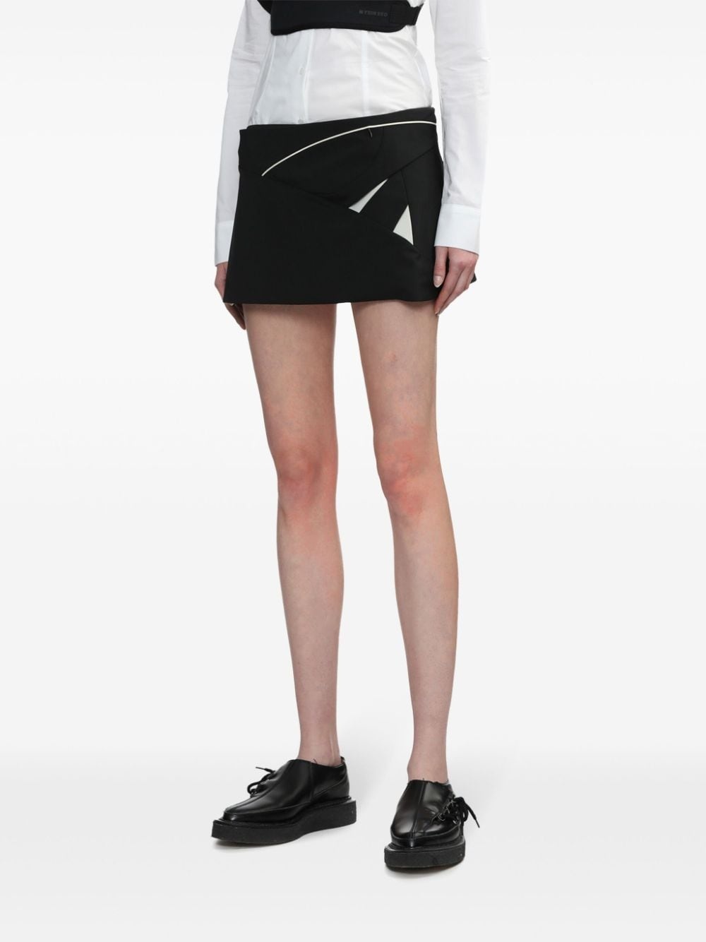 panelled low-rise miniskirt - 4