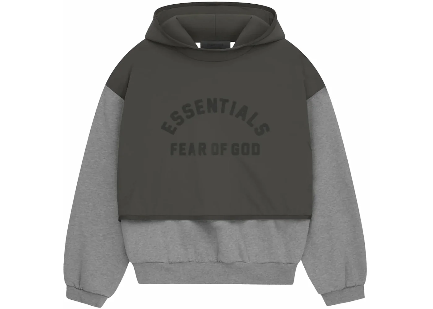 Fear of God Essentials Nylon Fleece Hooded Sweater Dark Heather Oatmeal/Ink - 1