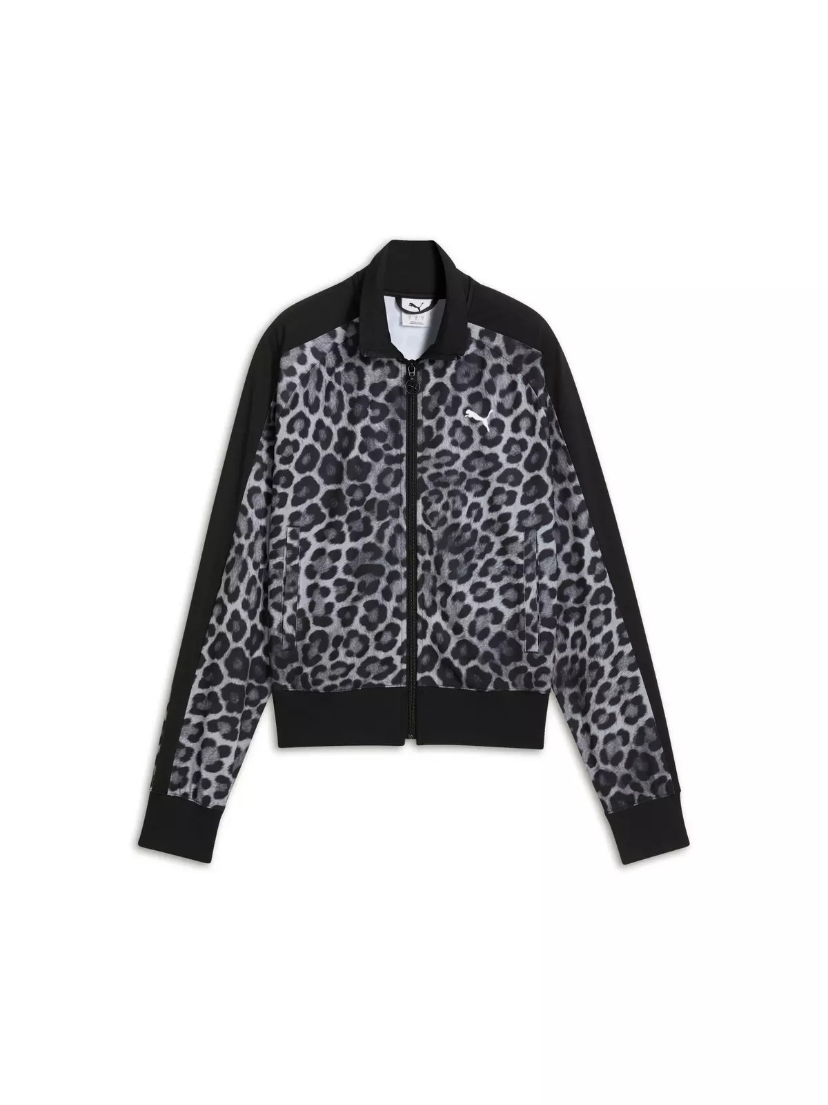 PUMA Women's T7 LEO LUX All-Over Print Short Track Jacket -Black - 5