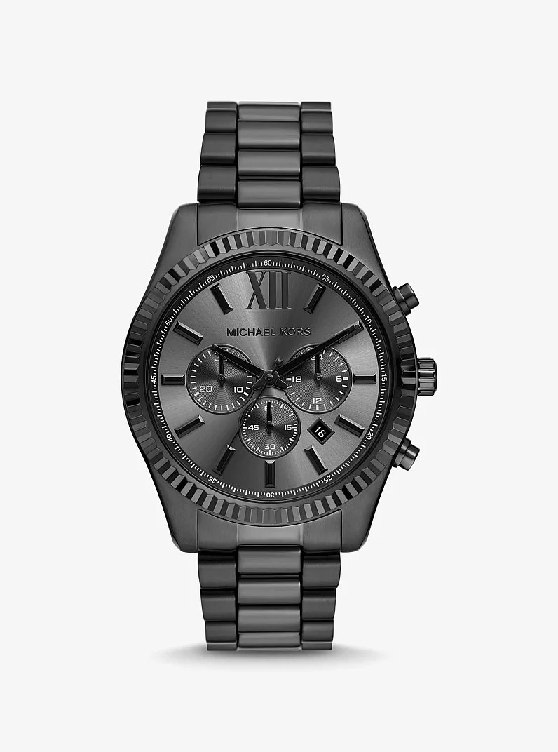 Oversized Lexington Black-Tone Watch - 1
