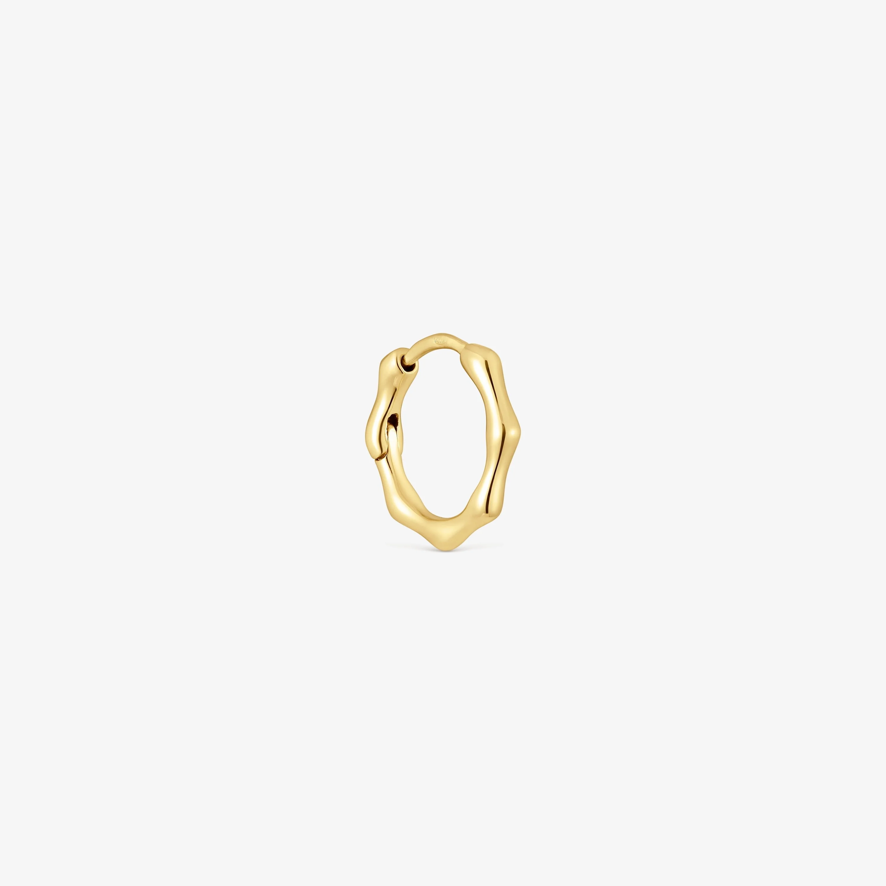 Individual 18K solid gold hoop Earring with embellishments Basics - 1
