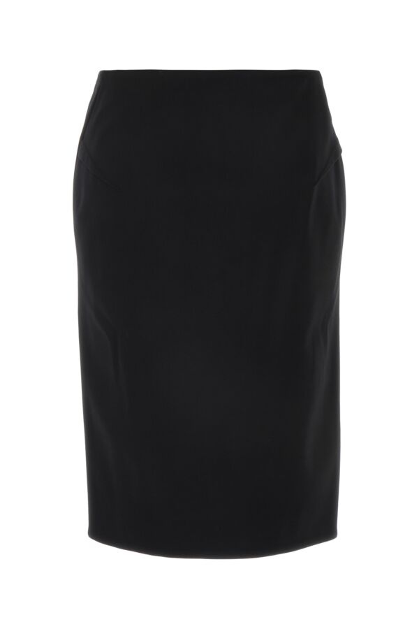 【送料&関税込】Versace Black Stretch Wool Skirt Versace Black Stretch Wool Skirt | italist