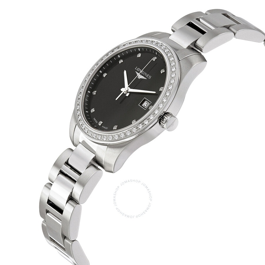 Longines Conquest Black Dial Diamond Ladies Watch L3.401.0.57.6 - 2