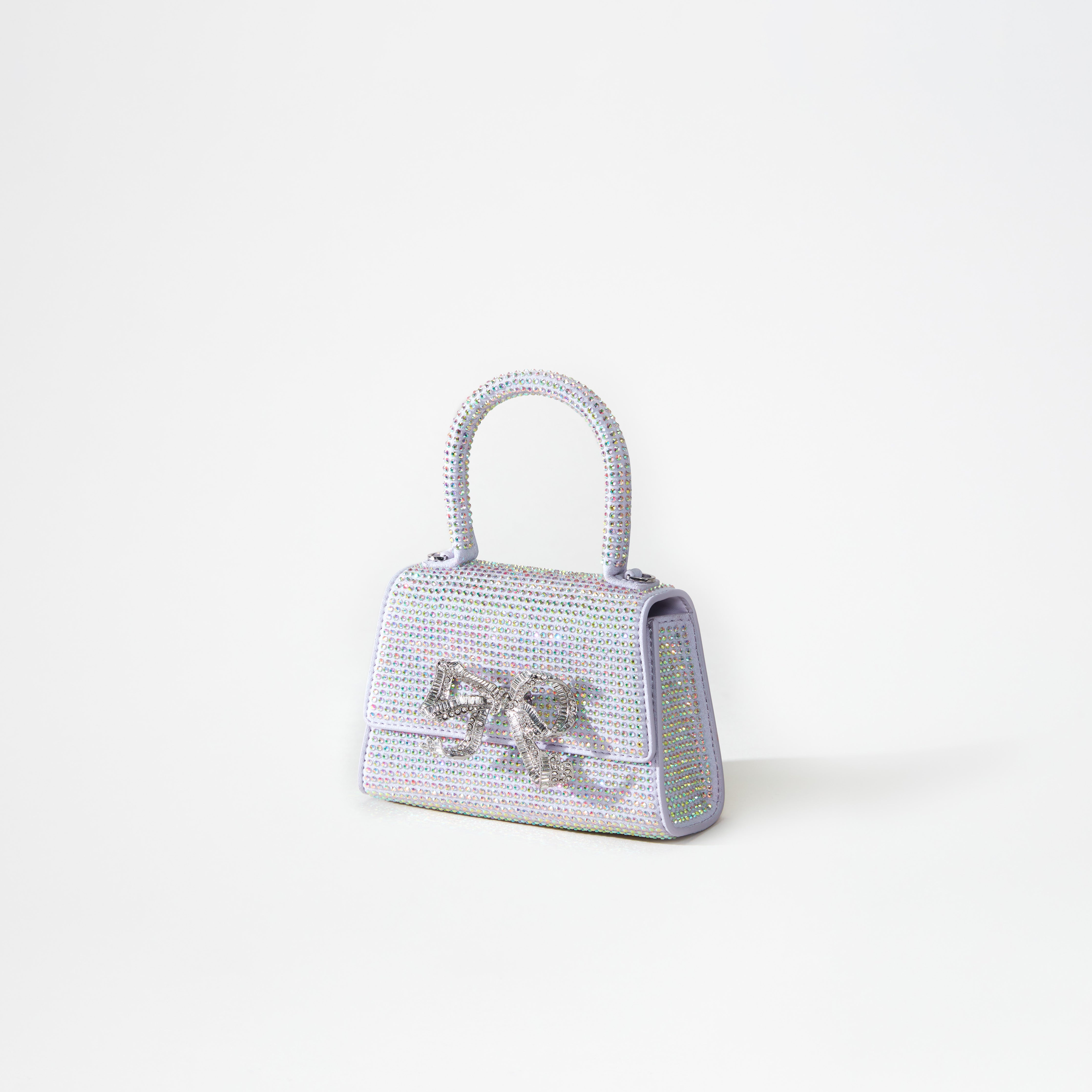Self Portrait Diamante Micro Python Bow Bag