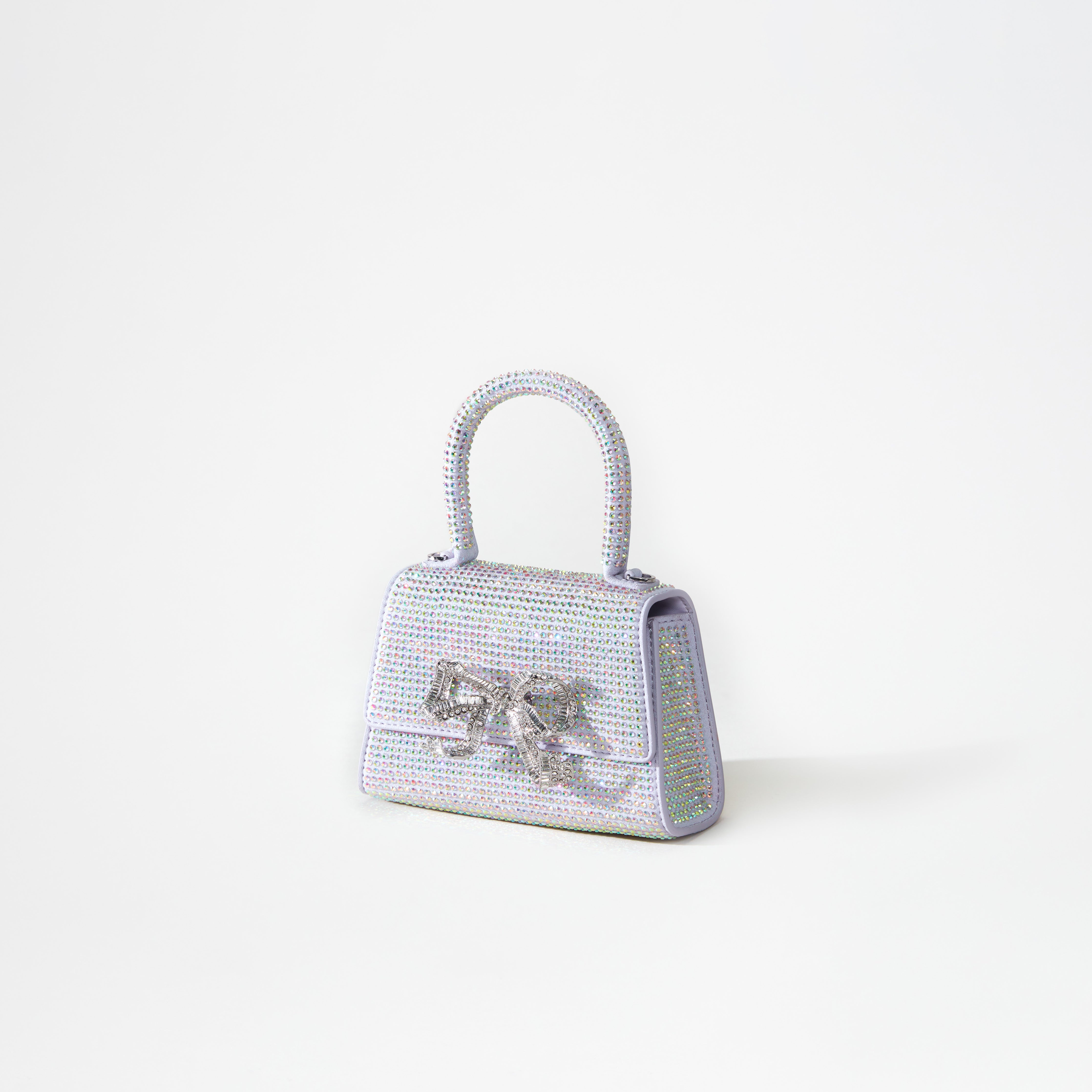 Purple Rhinestone Bow Micro Bag - 2