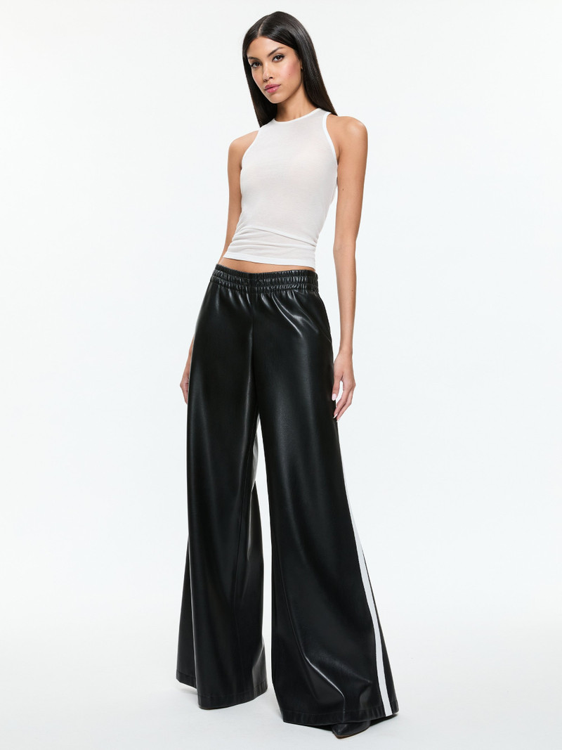 ELBA VEGAN LEATHER LOW RISE PANT WITH RACING STRIPE 3
