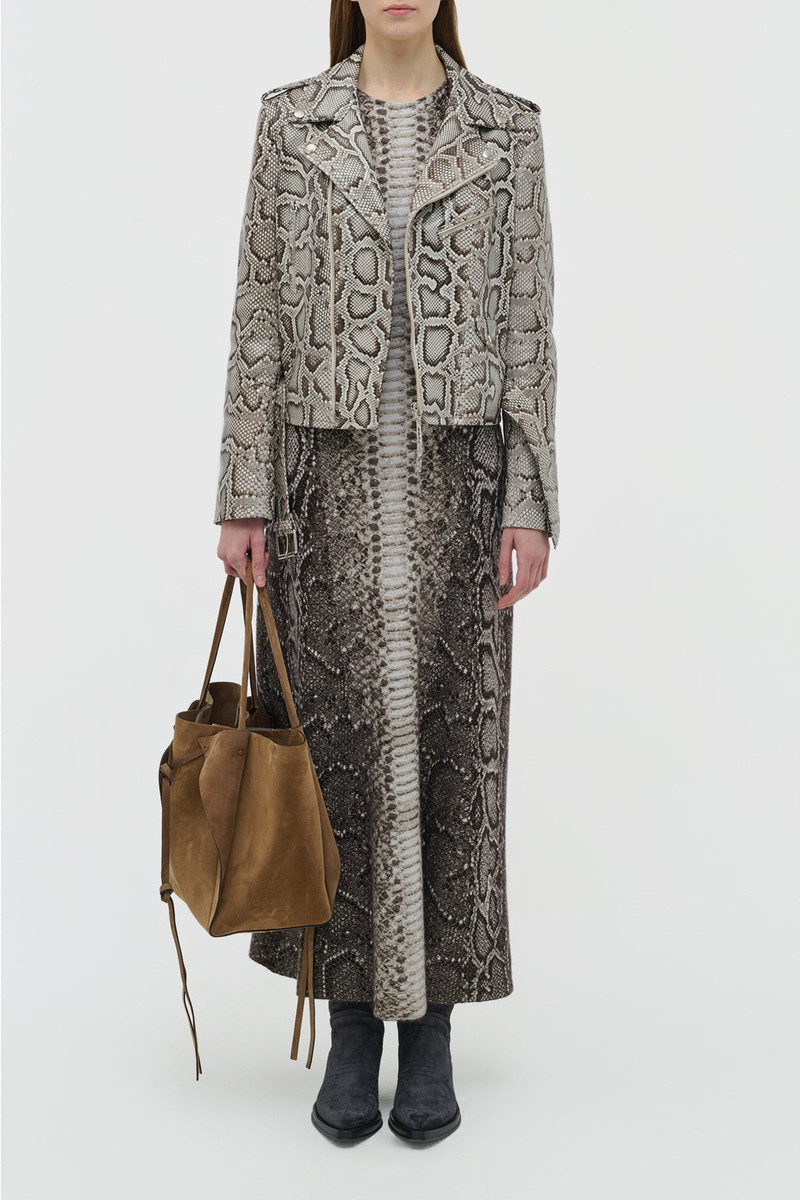 GABRIELA HEARST Anton Biker Jacket in Greyscale Inversa™ Snakeskin outlook