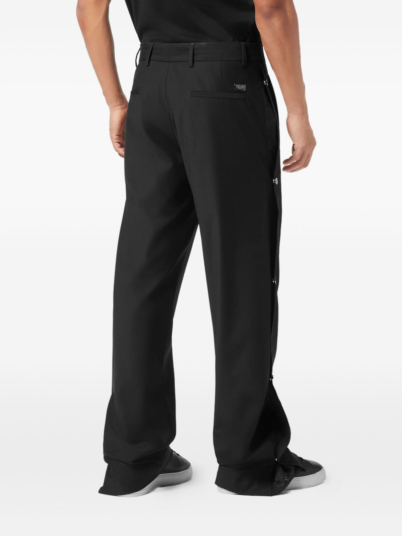 monogram-insert straight-leg trousers 4