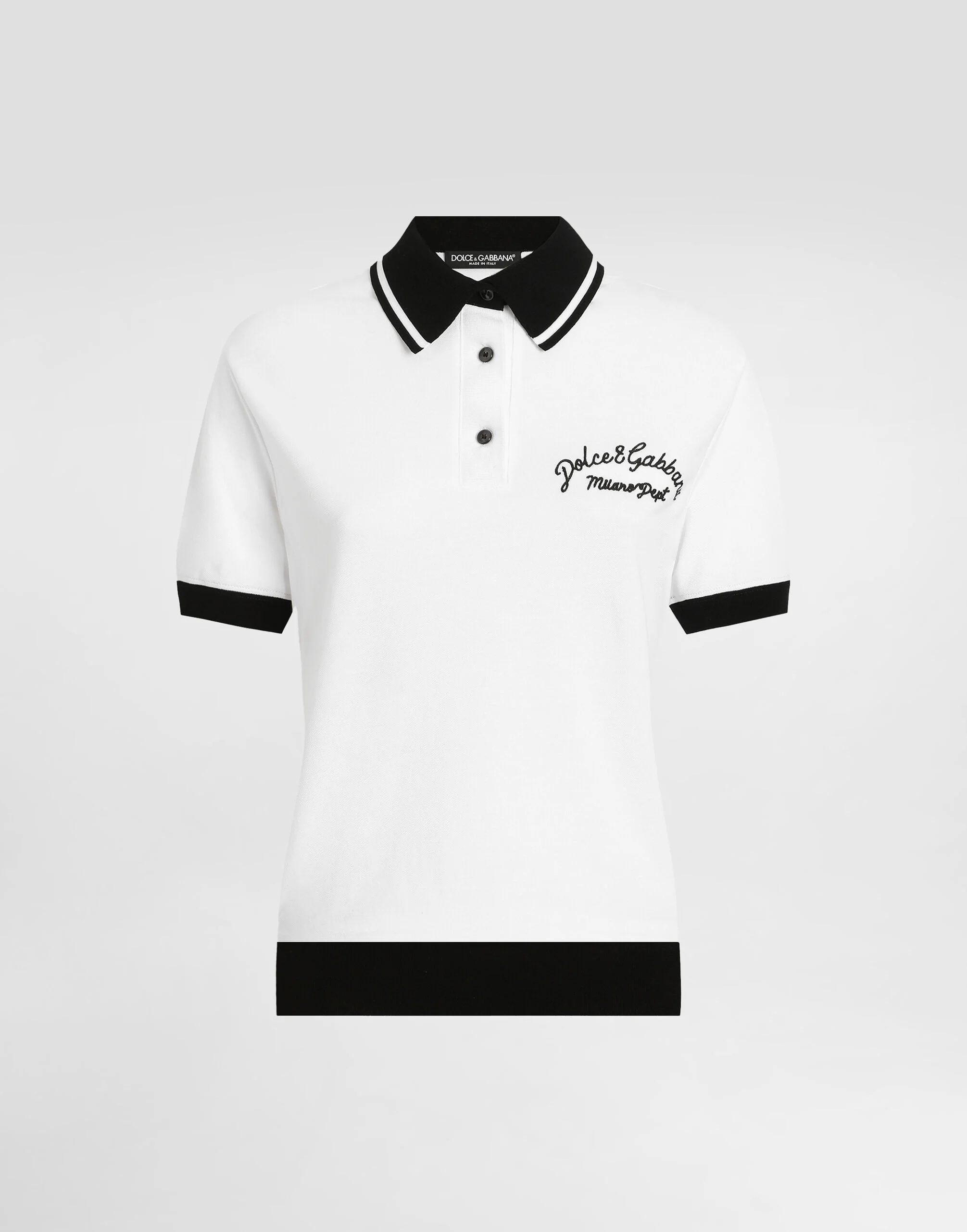 Short cotton piqué polo-shirt with DG logo embroidery - 1
