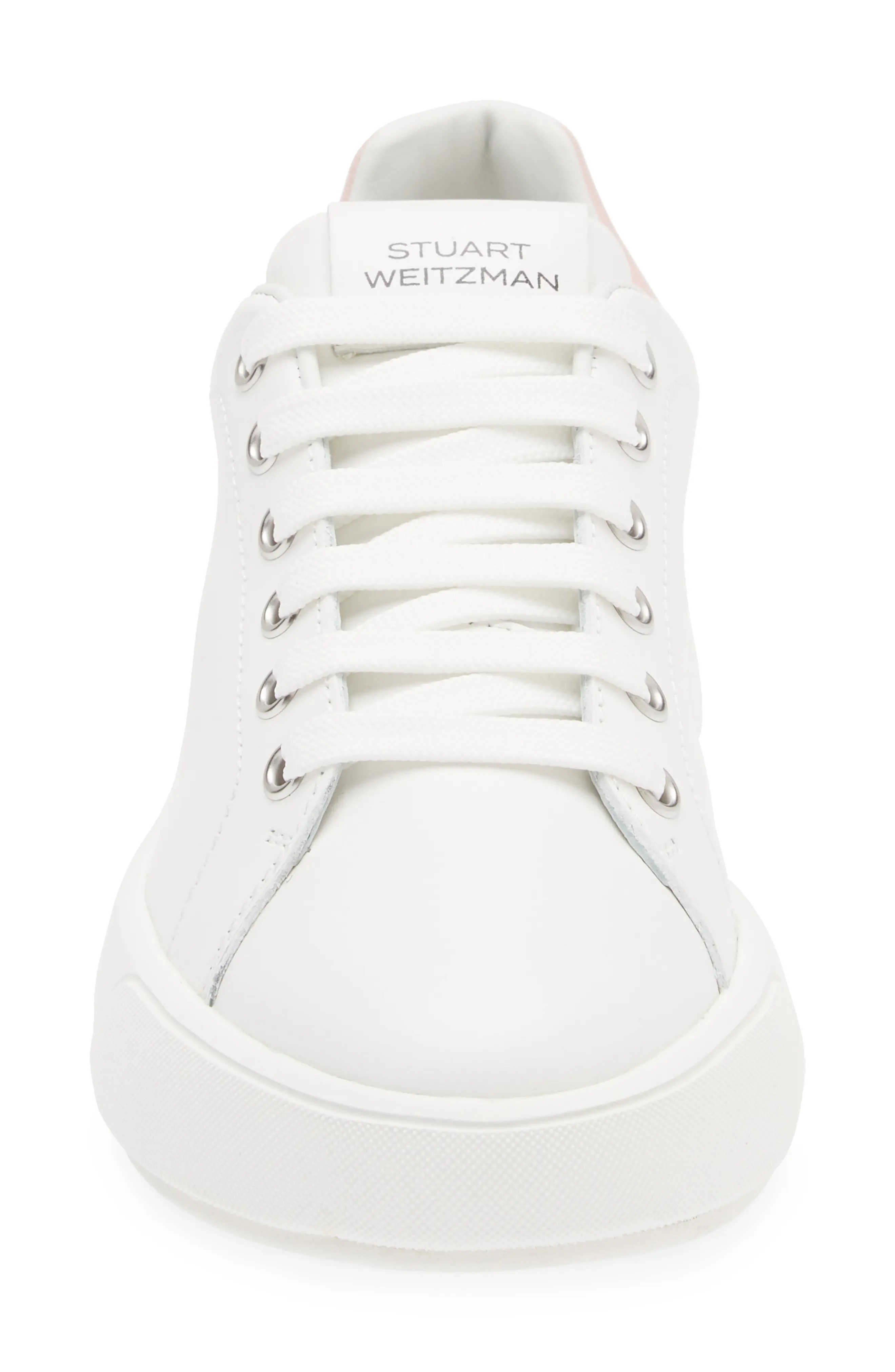 Pro Sleek Sneaker in White/Pink Calf Leather - 4