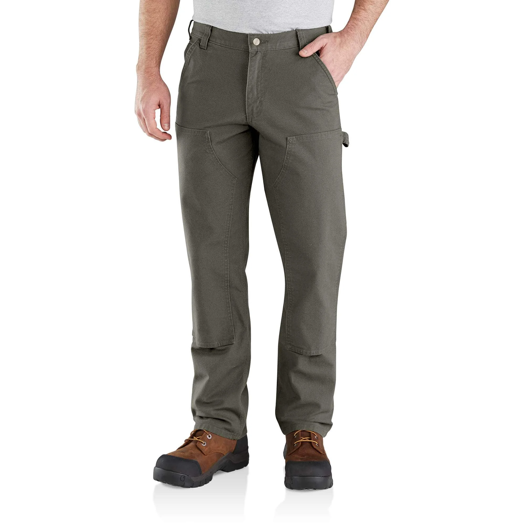 Relaxed Straight Rugged Flex™ Duck Double-Front Dungaree - 1