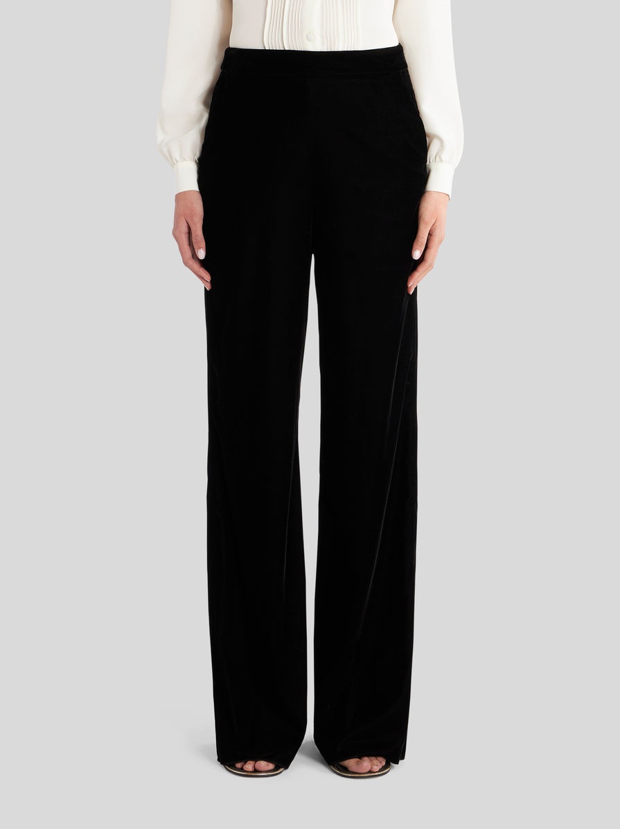 VELVET PALAZZO TROUSERS - 2