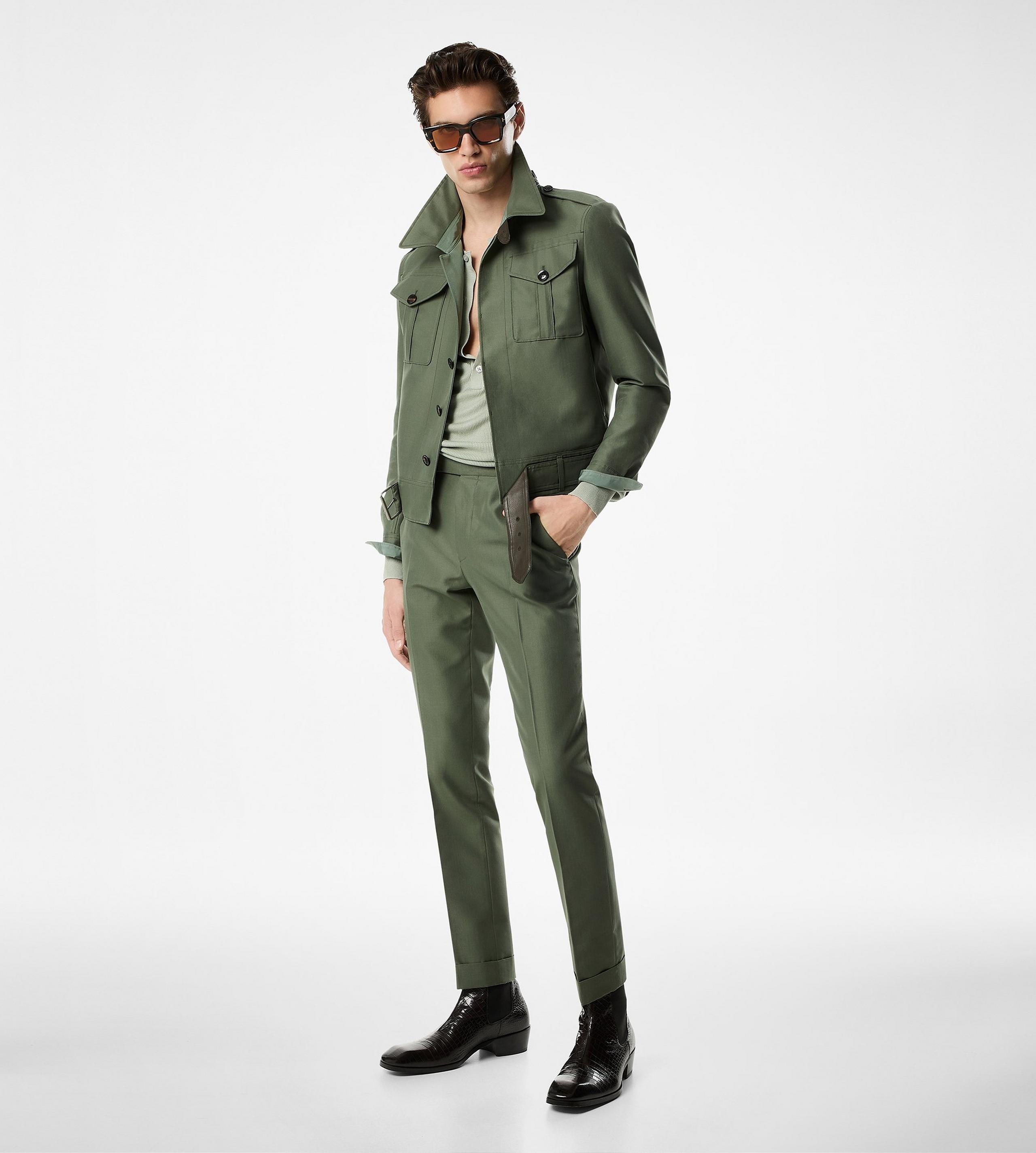 WOOL SILK FAILLE BATTLE JACKET - 3