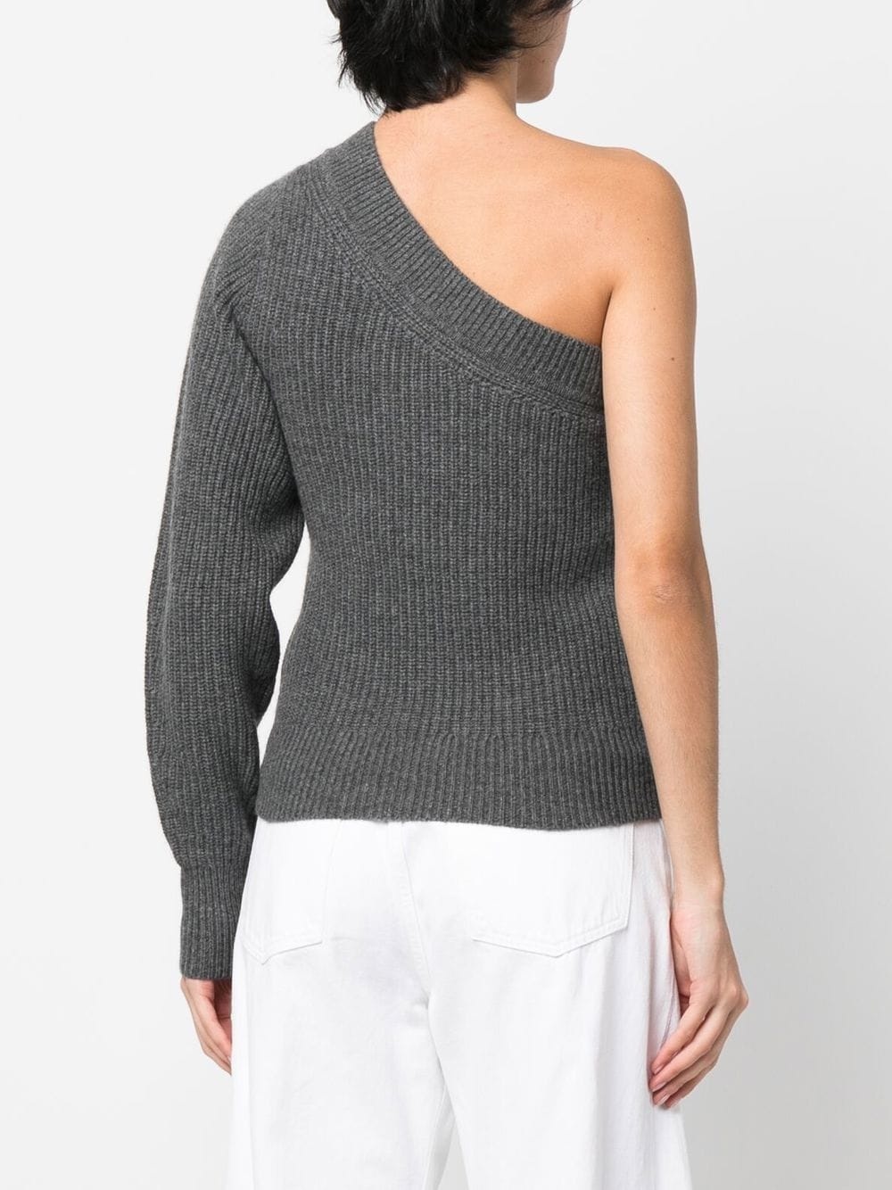 one-shoulder ribbed-knit jumper - 4