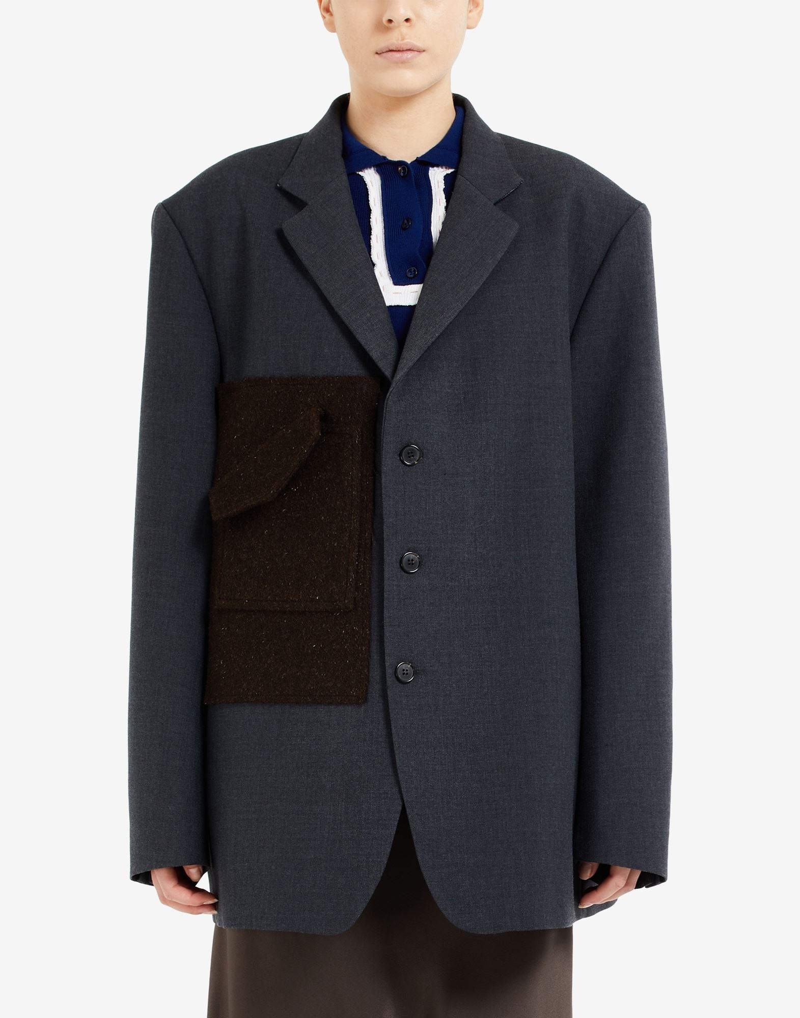 Single Breasted Jacket with Side Pocket - 5