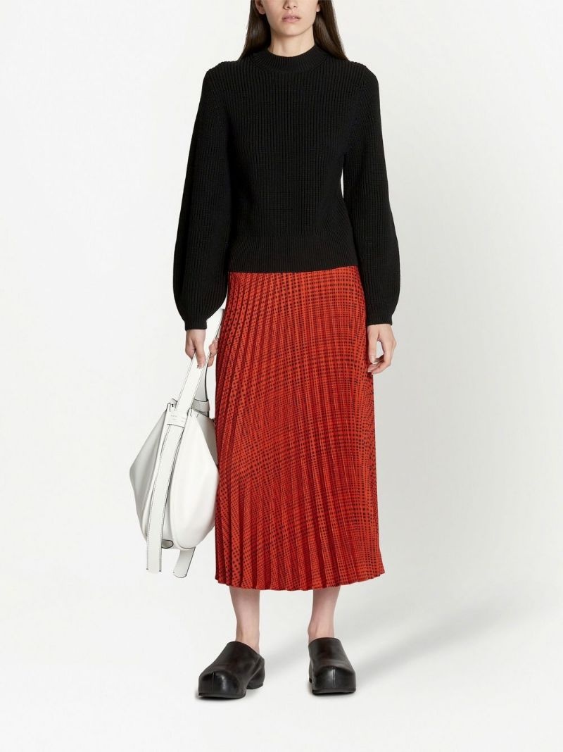 pleated crepe midi skirt - 2