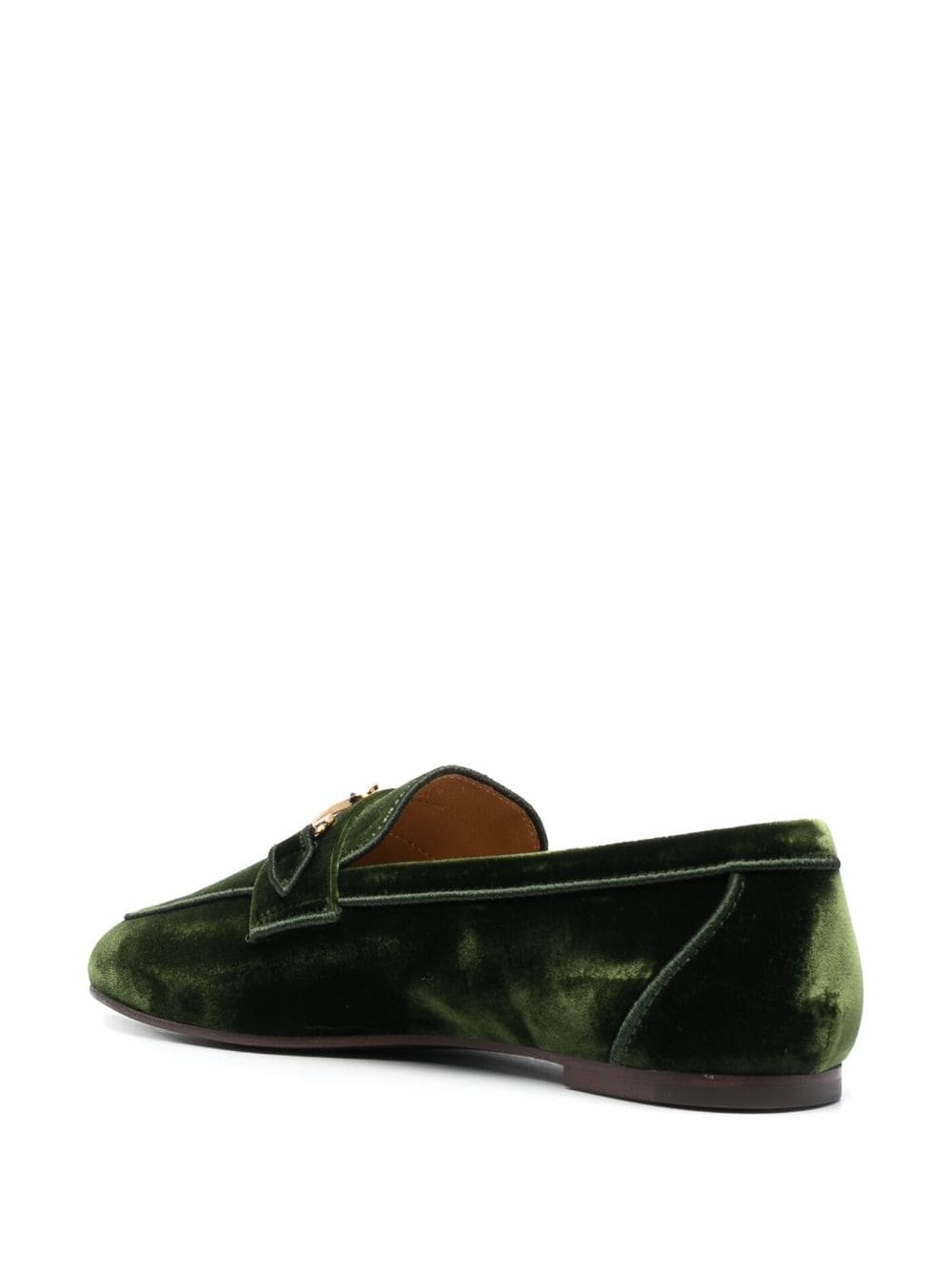 logo-detail velvet loafers - 3