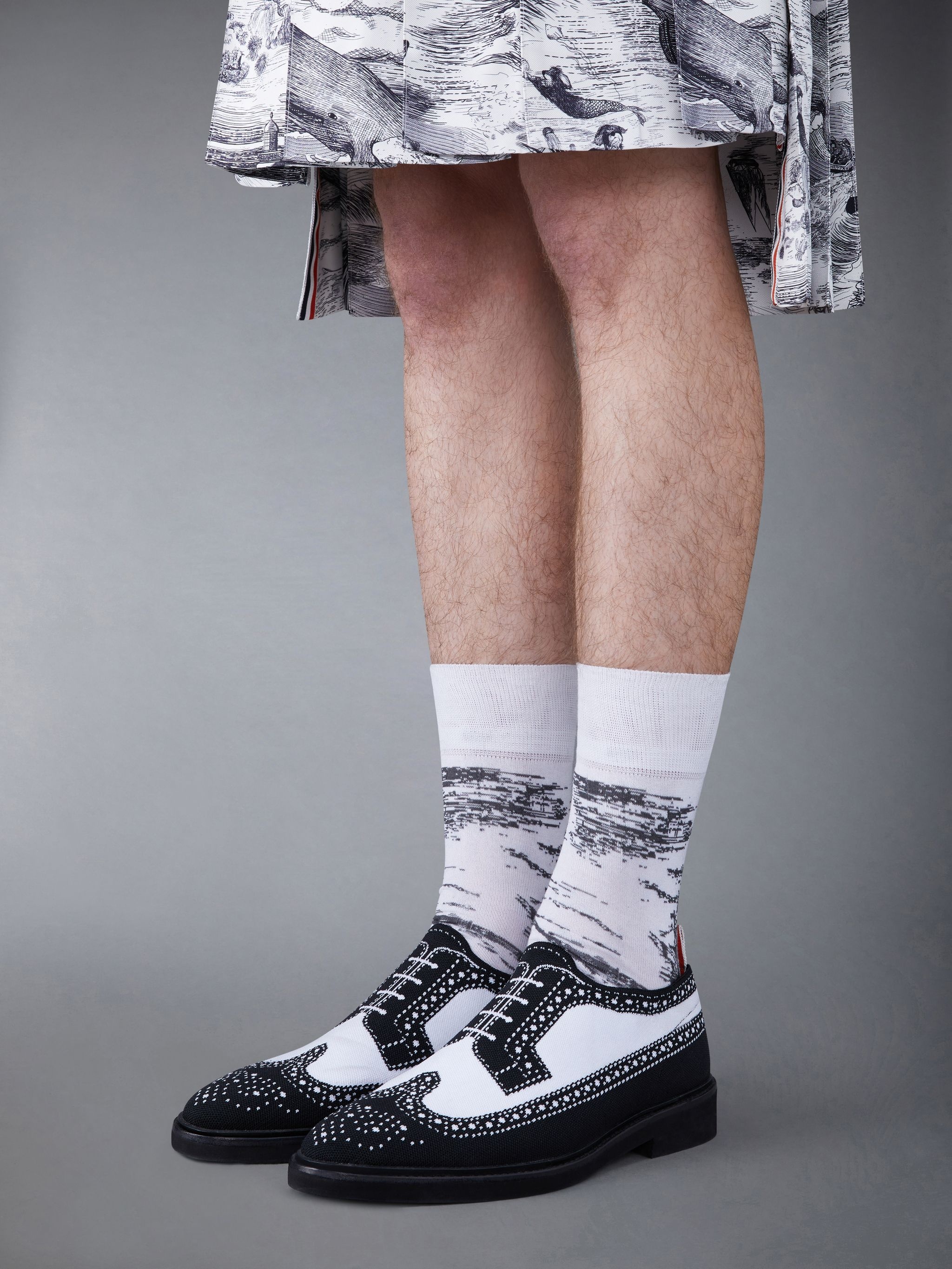 Trompe L'oeil Knit Micro Sole Longwing Brogue - 4