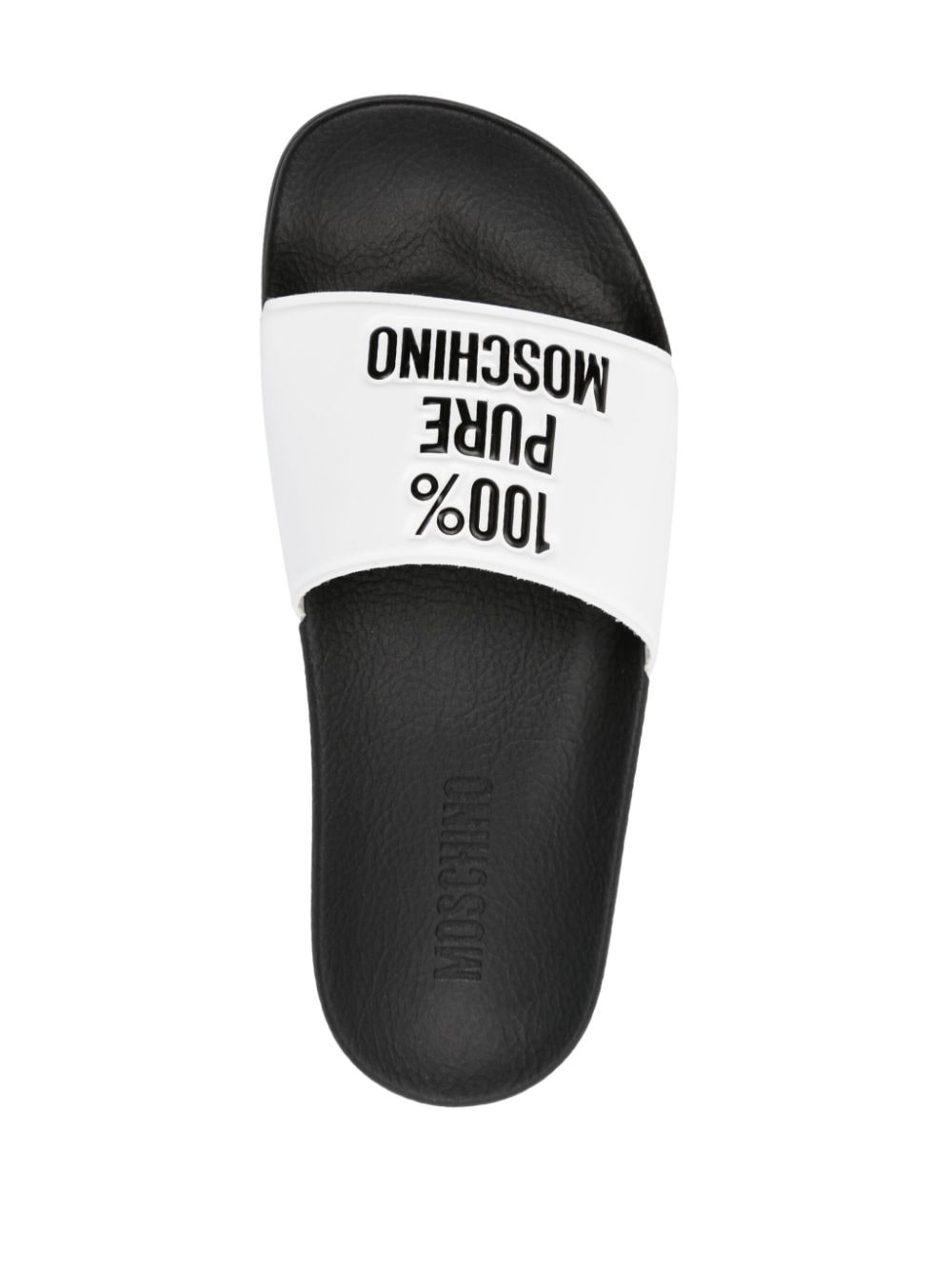 logo-embossed faux-leather slides - 4