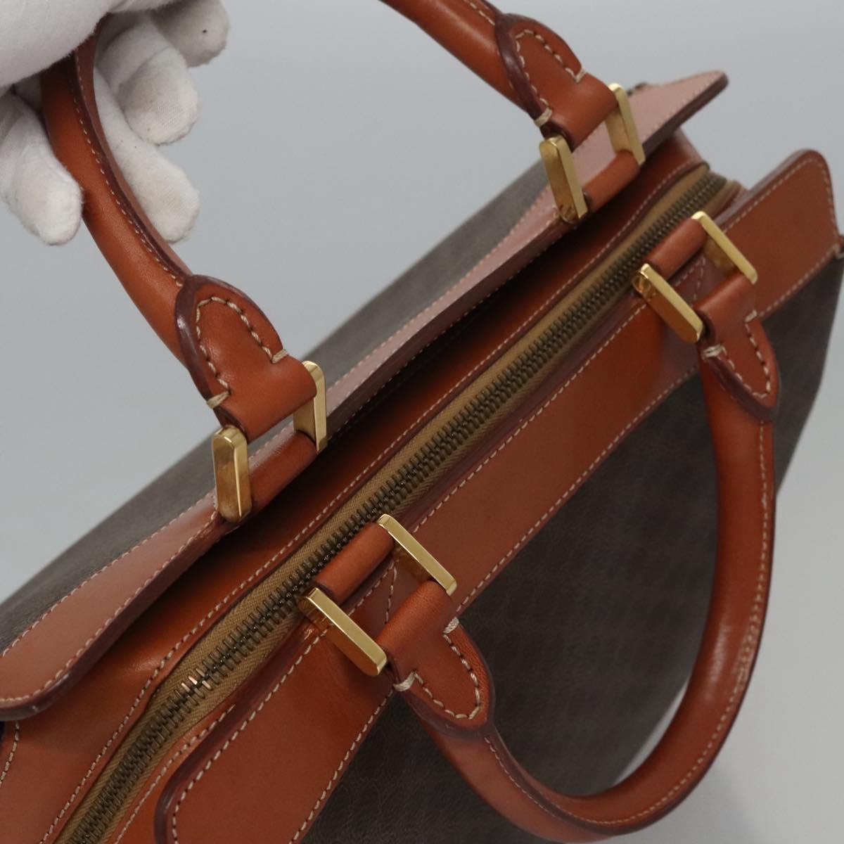 CELINE Macadam Canvas Hand Bag Pvc Leather Brown - 7
