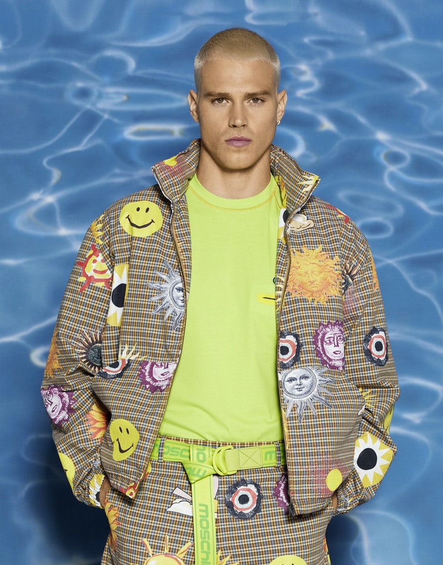 ALLOVER SUN SMILEY® PRINT CHECK COTTON WINDBREAKER - 5