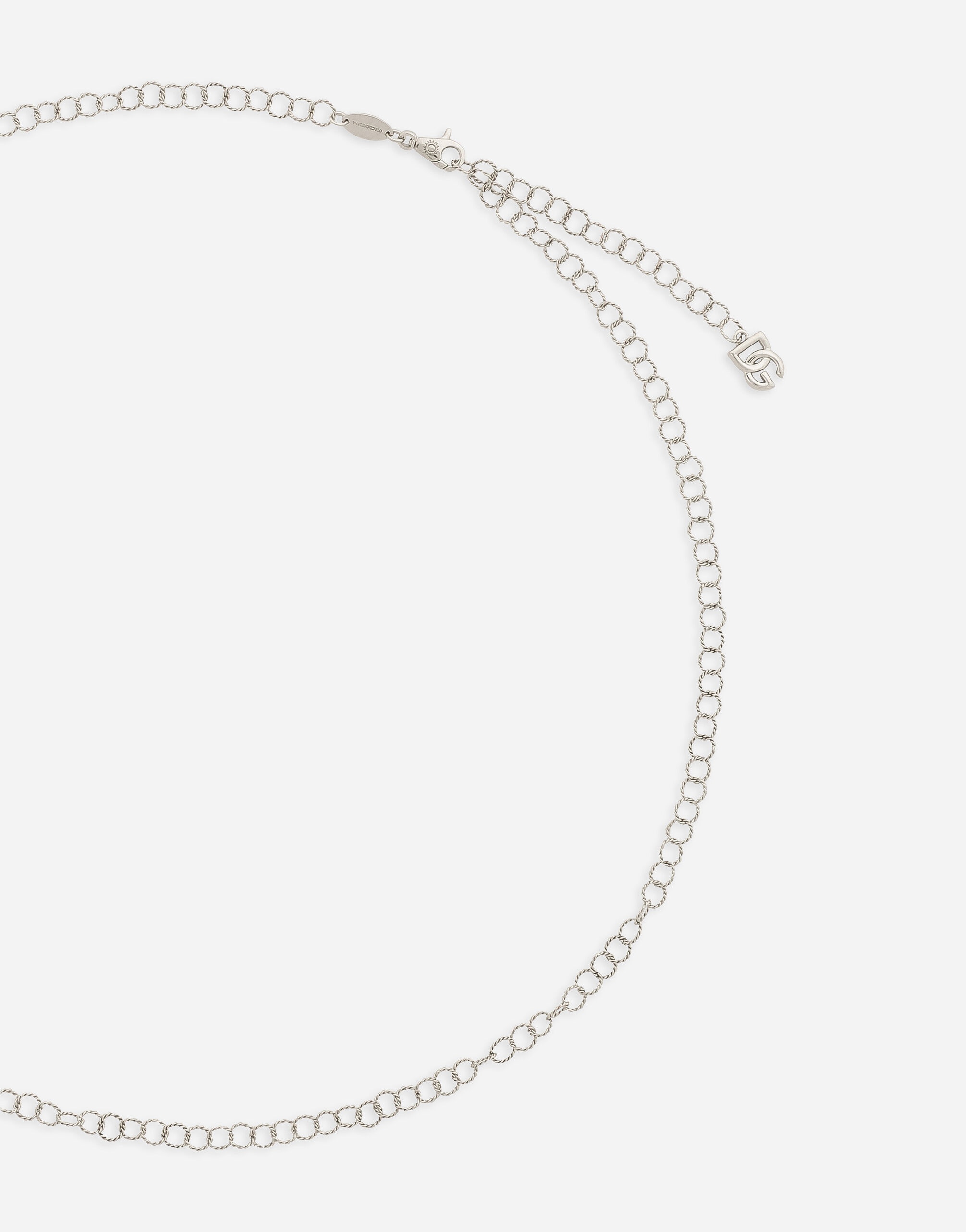 Twisted wire chain necklace in white gold 18Kt - 3