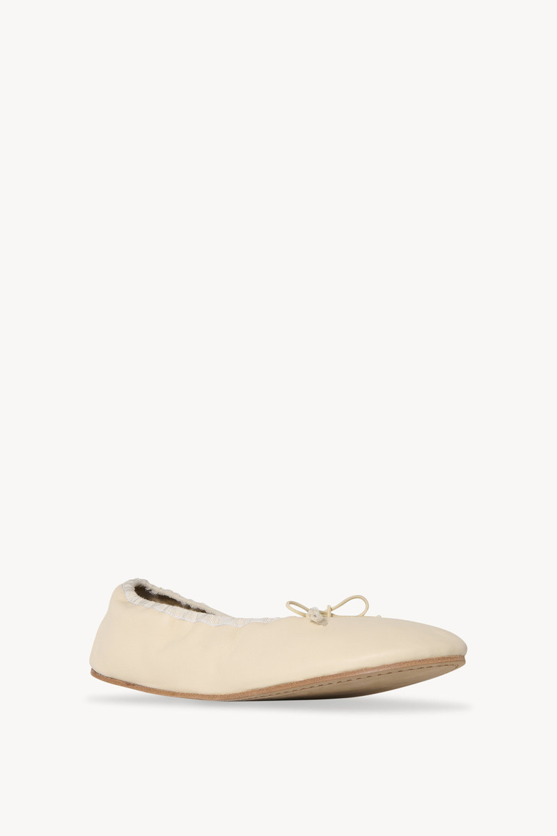 The Row Round Ballet Flat in Leather outlook