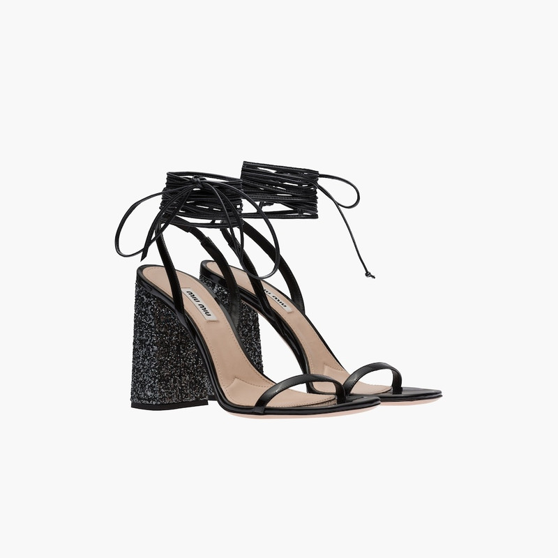 Patent leather and glitter sandals - 1