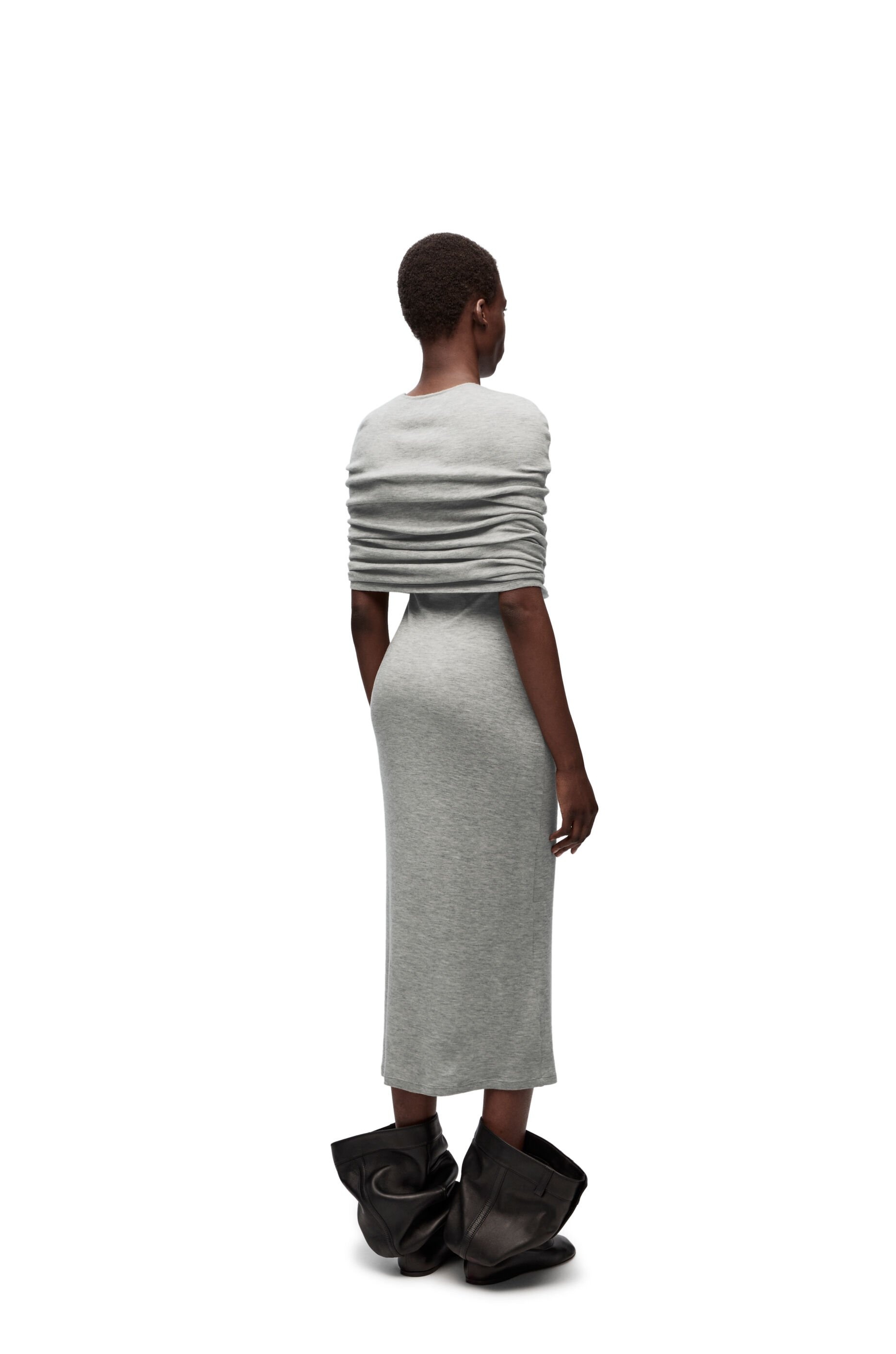 Cape tube dress in cashmere - 3