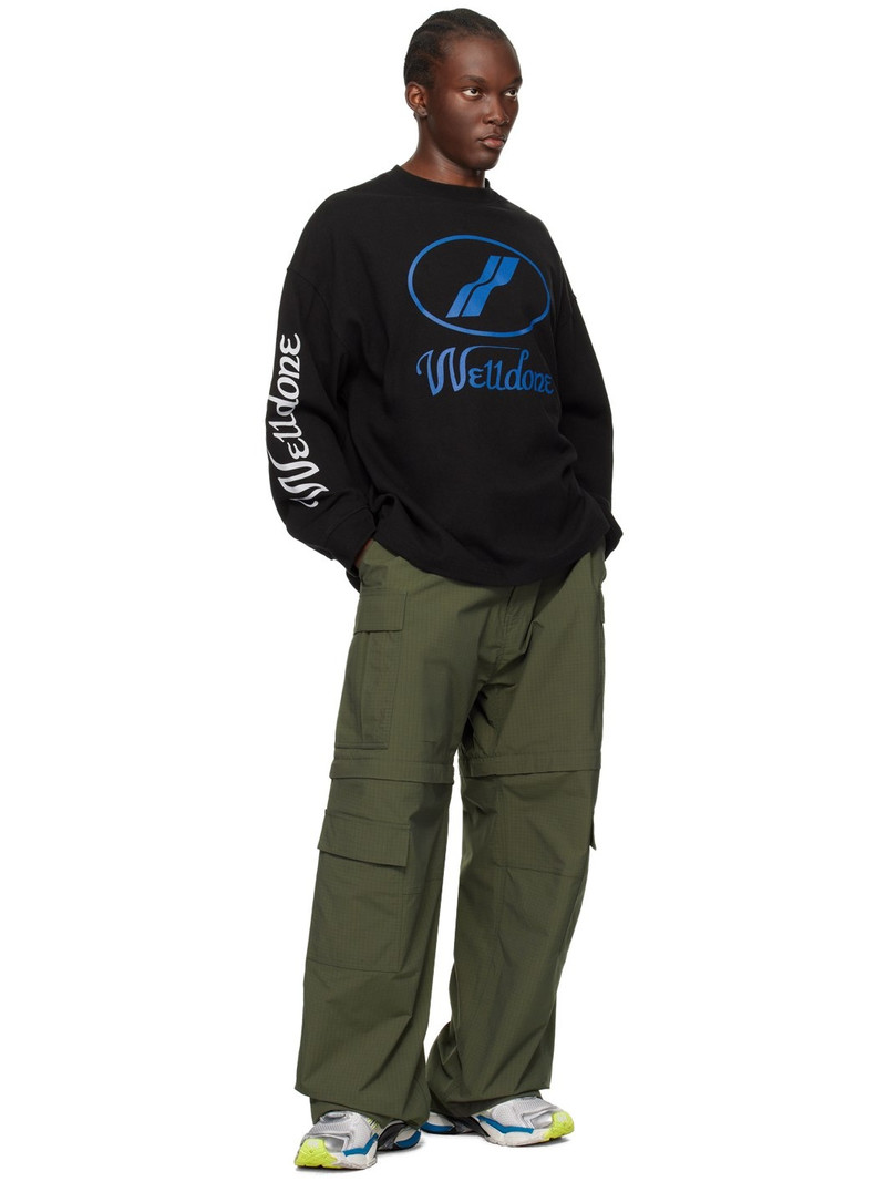 We11done Black Print Long Sleeve T-Shirt outlook