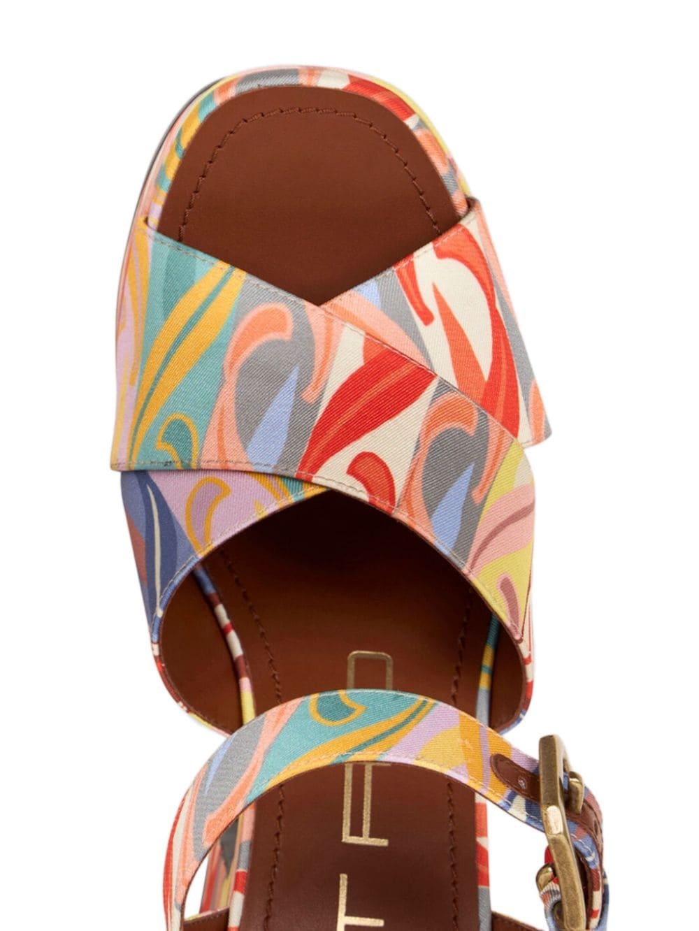 summer-print leather sandals - 3