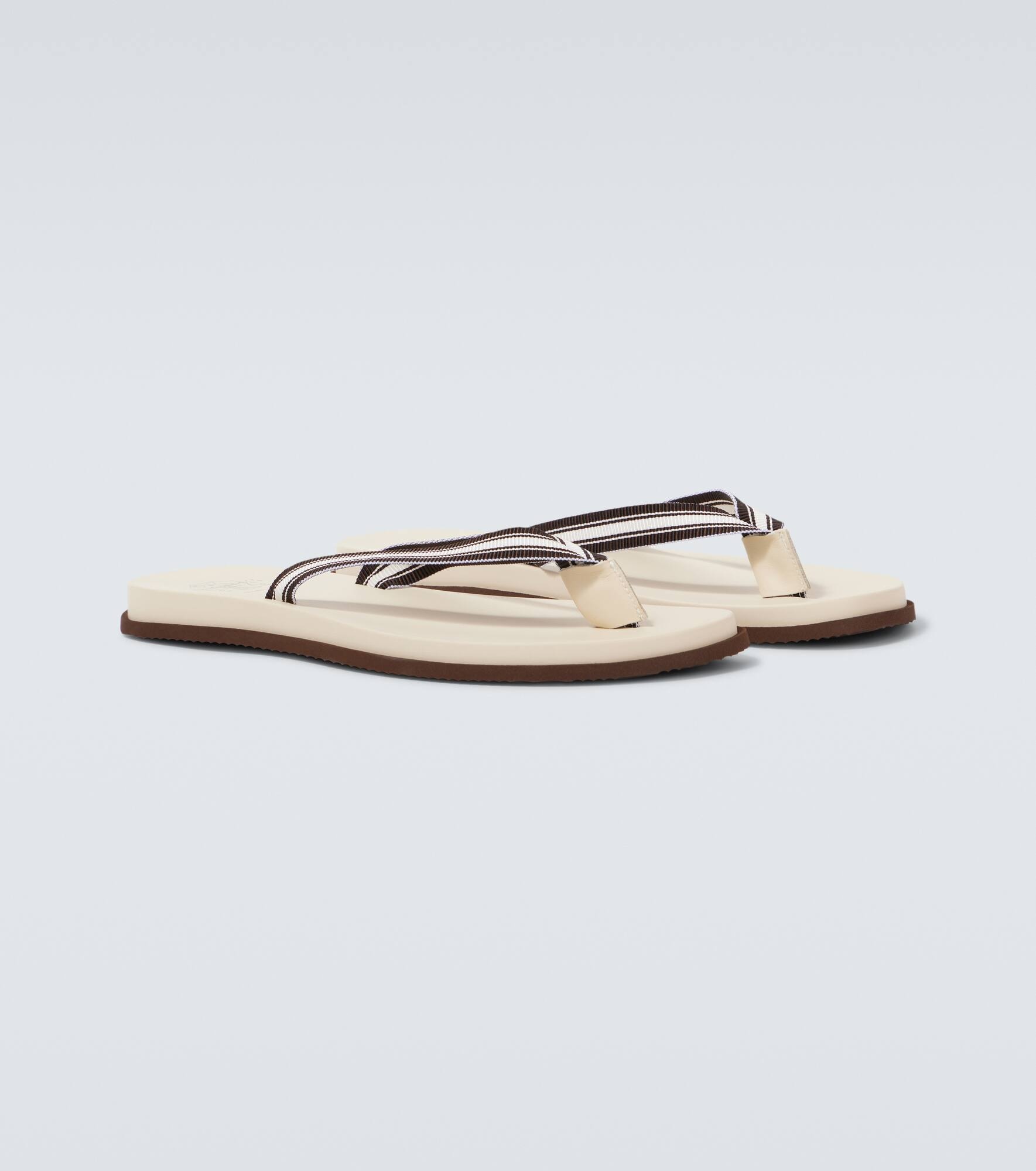 Leather-trimmed slippers - 5