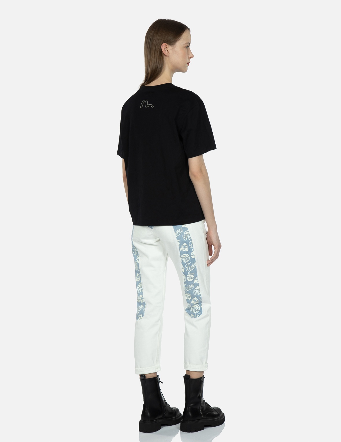 KAMON AND GODHEAD-PATTERN DAICOCK INSERT RELAX-FIT JEANS - 3