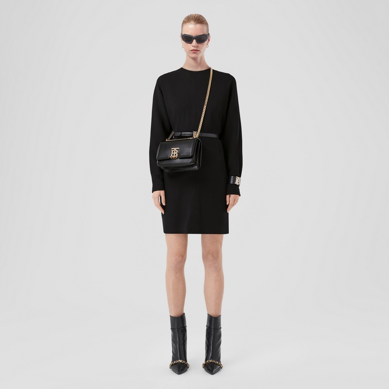 Crystal Detail Leather Small TB Bag - 6