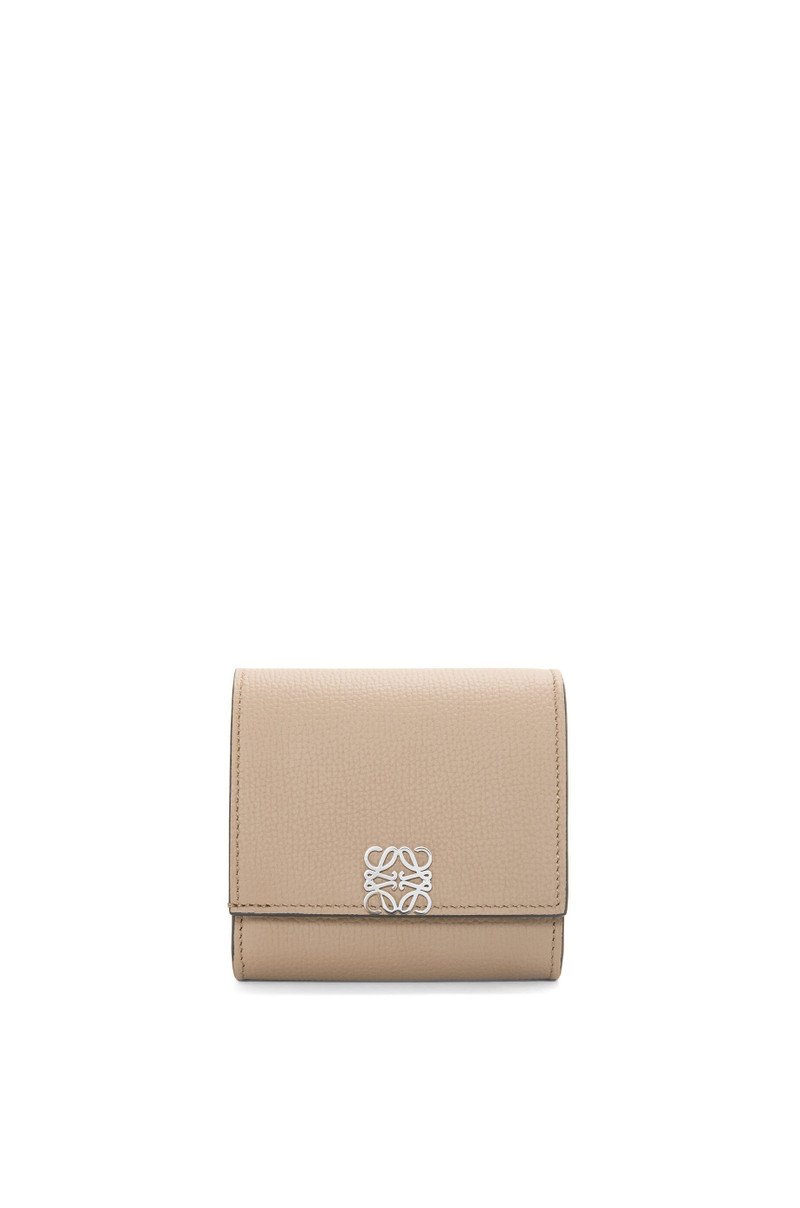 Anagram compact flap wallet in pebble grain calfskin 1