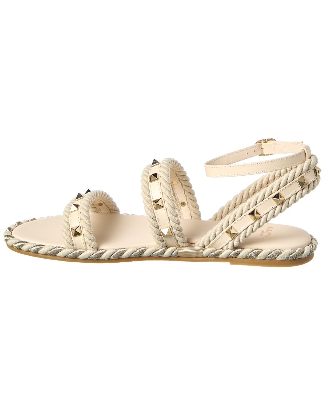 Valentino Rockstud Rope & Leather Sandal - 2