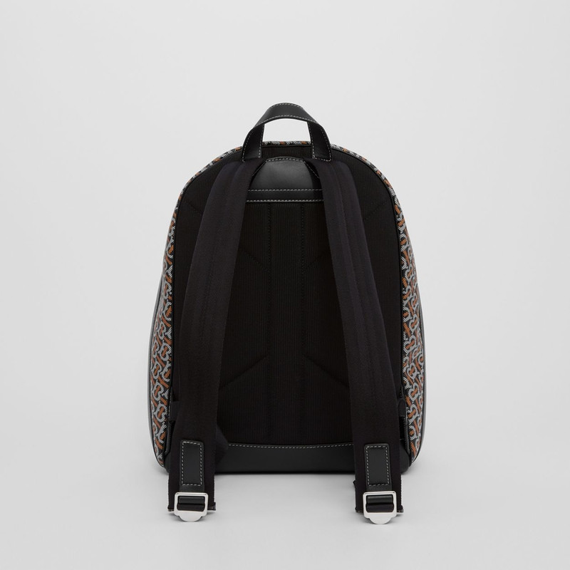 Monogram Print and Leather Backpack 8