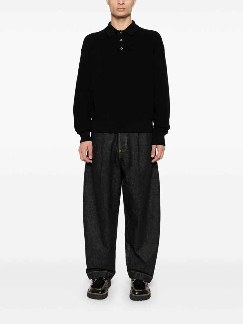 Studio Nicholson ribbed-knit polo shirt outlook