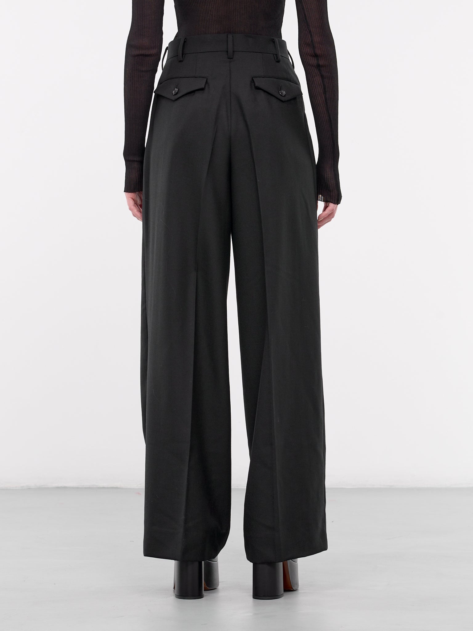 Pleated Wool Trousers - 3