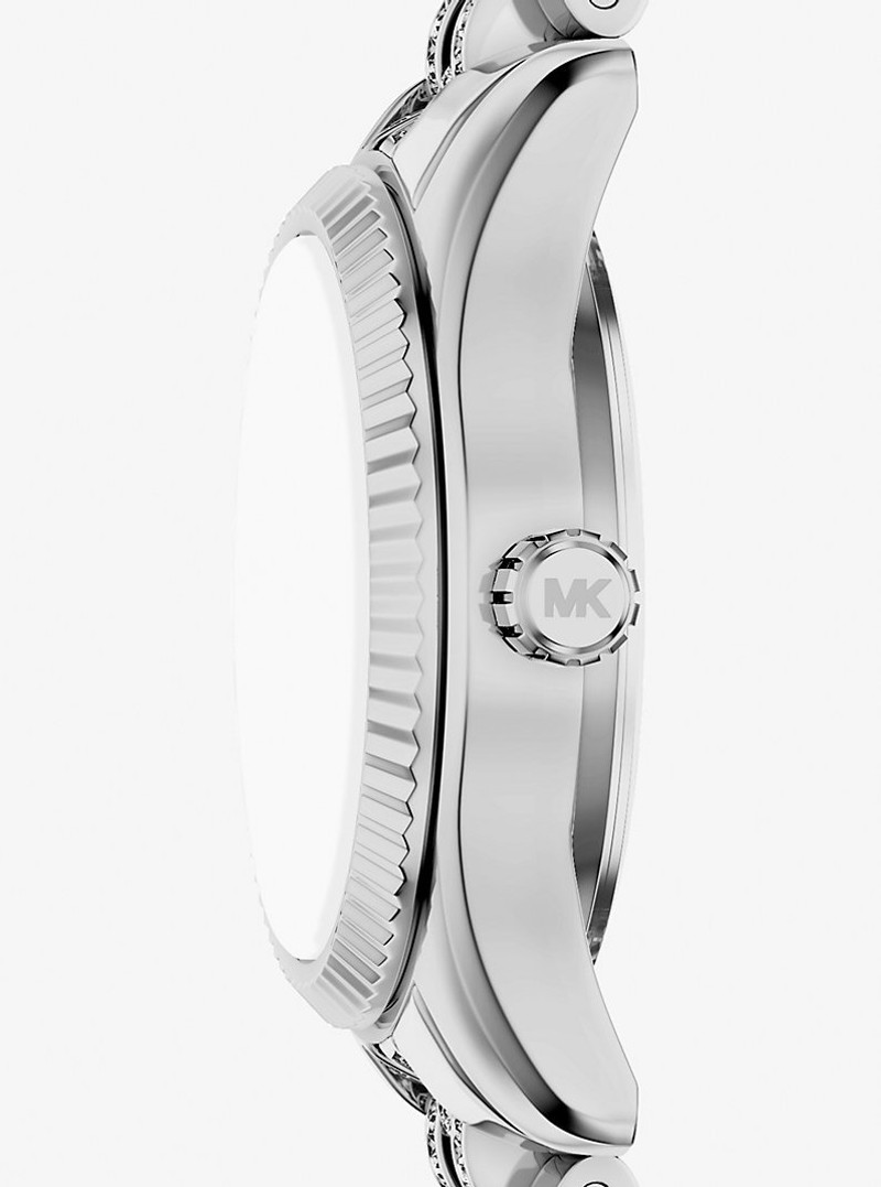 MICHAEL KORS Petite Lexington Pavé Silver-Tone Watch outlook