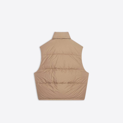 BALENCIAGA Men's Year Of The Tiger Sleeveless Cocoon Puffer Jacket in Beige outlook