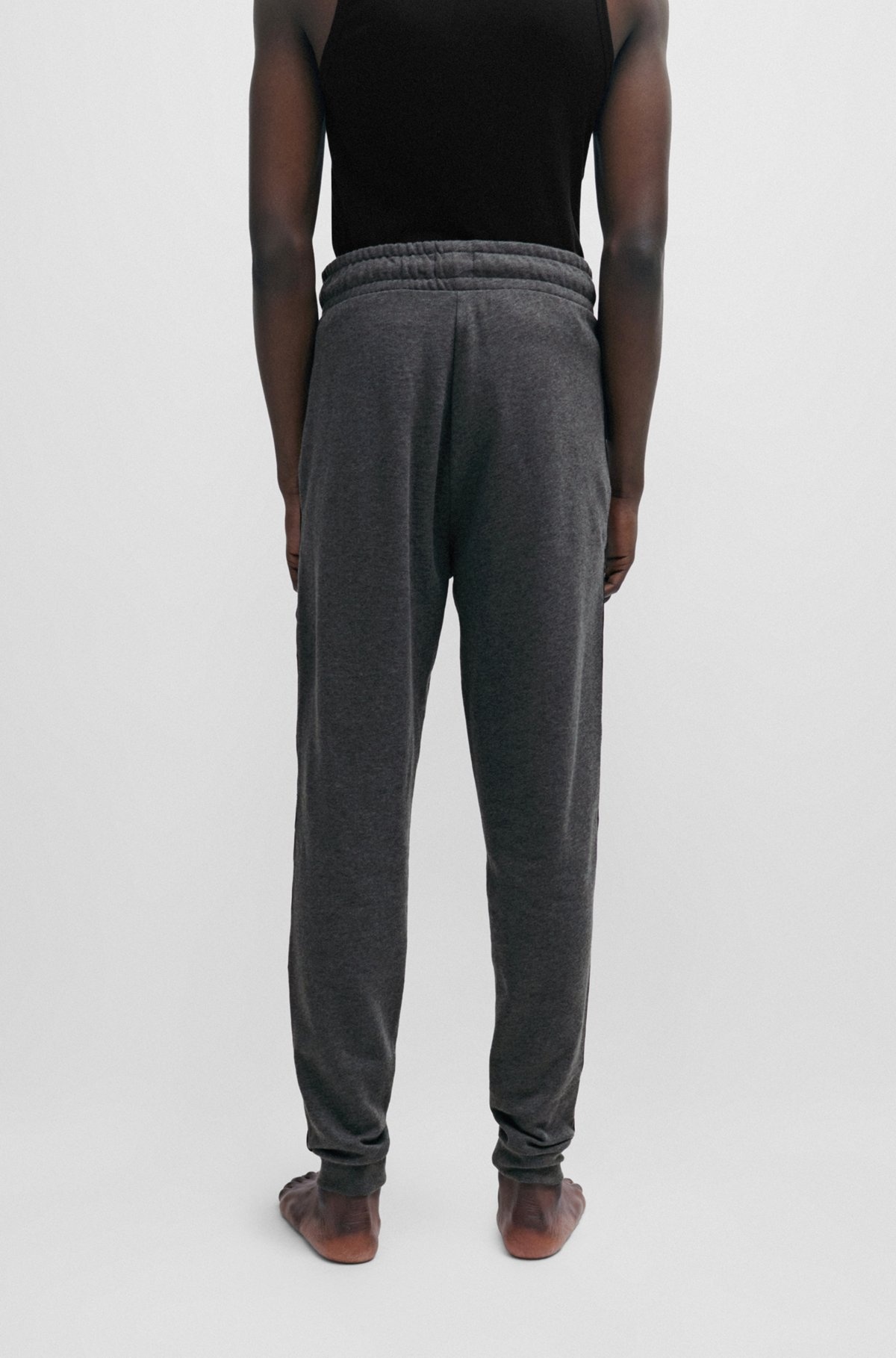 CUFFED TRACKSUIT BOTTOMS IN WITH LOGO TAPE - 4