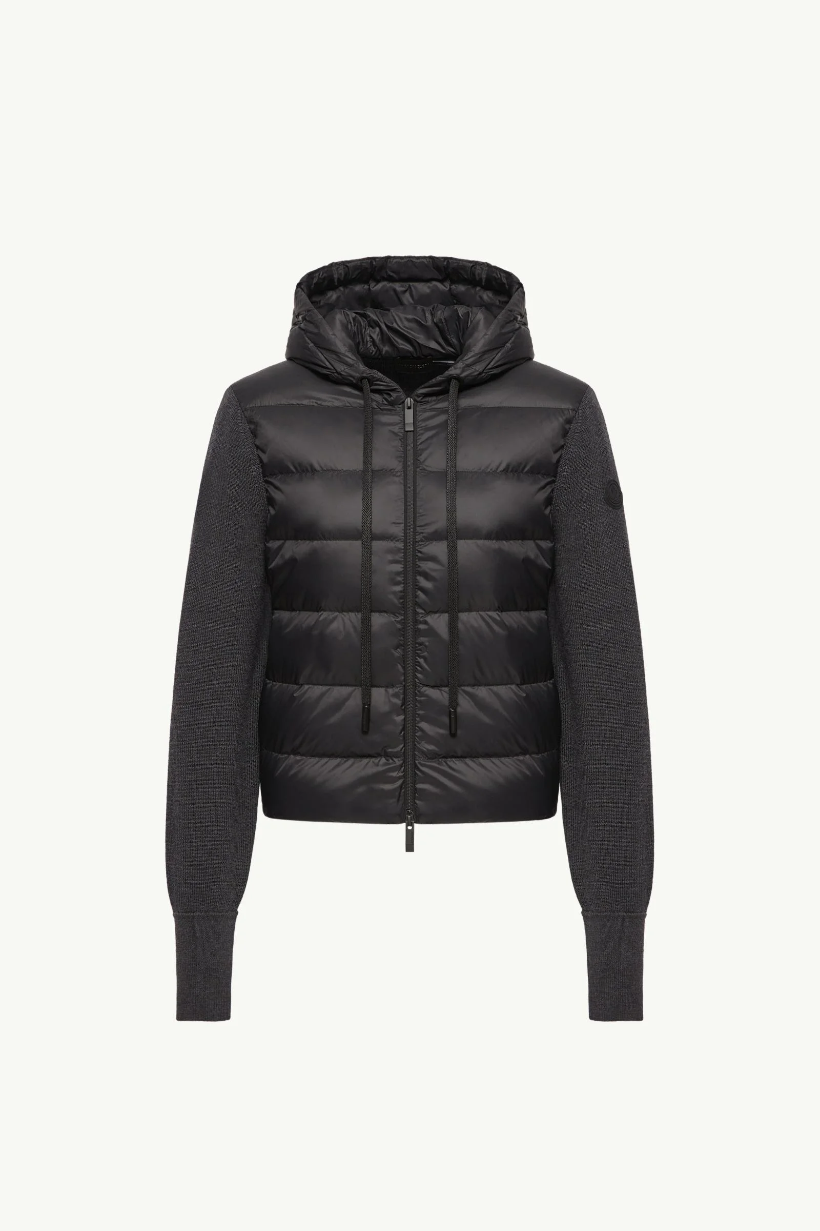 Wool Hooded Padded Zip-Up Cardigan - 1
