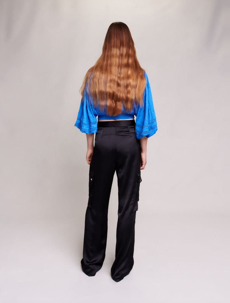 Satiny cargo trousers 4