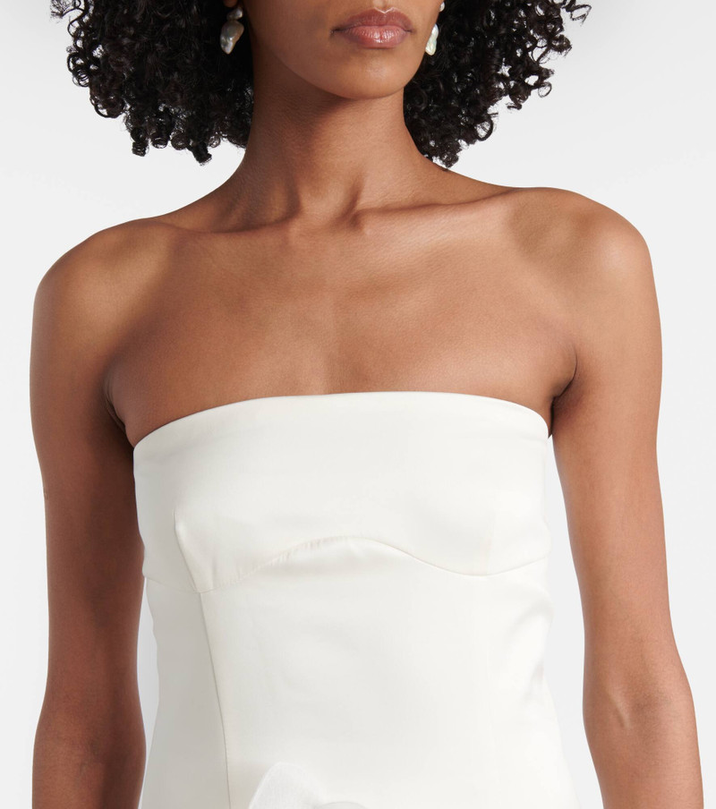 Bridal floral-appliqué midi dress 4
