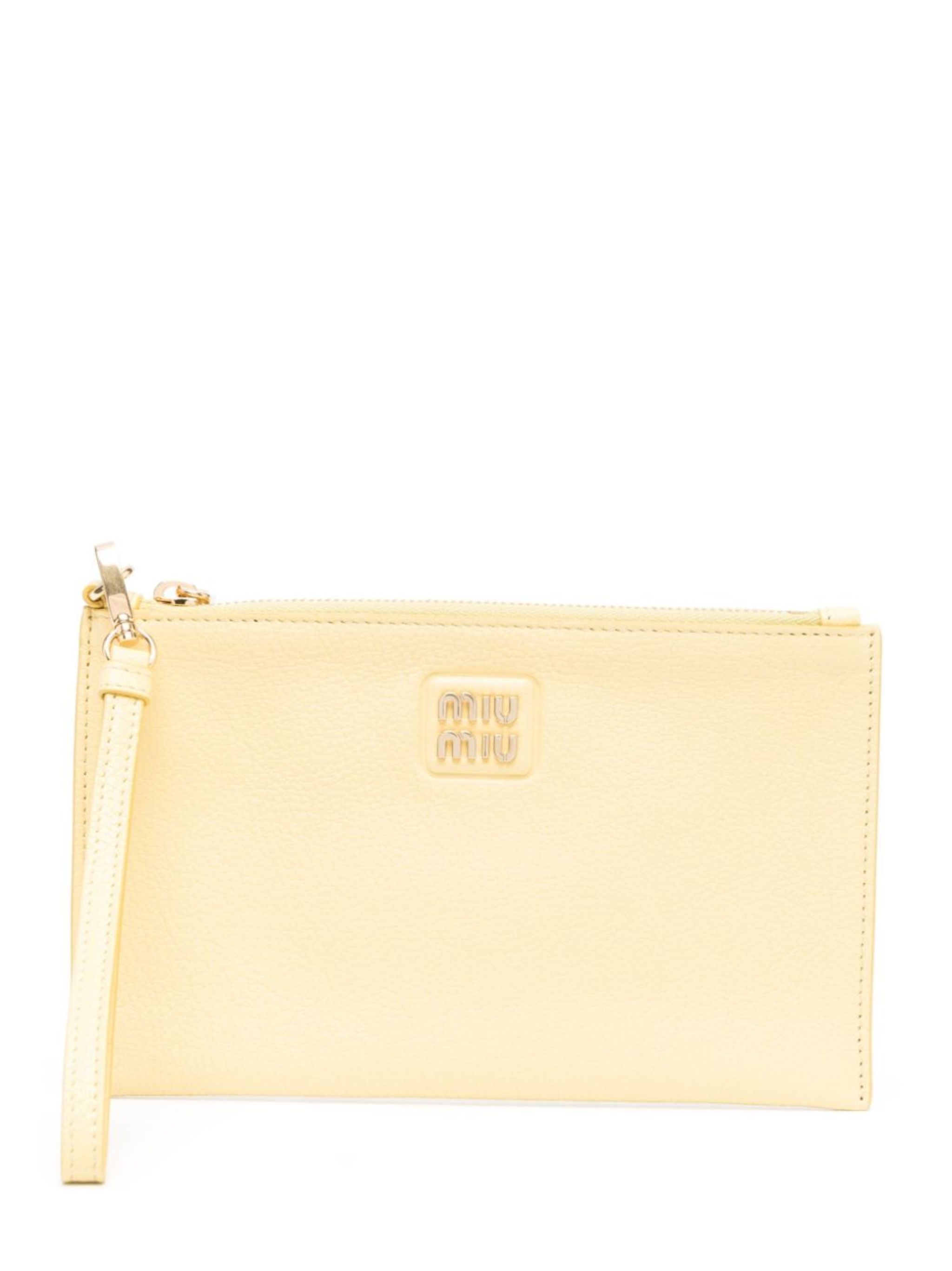 logo-lettering clutch bag - 1