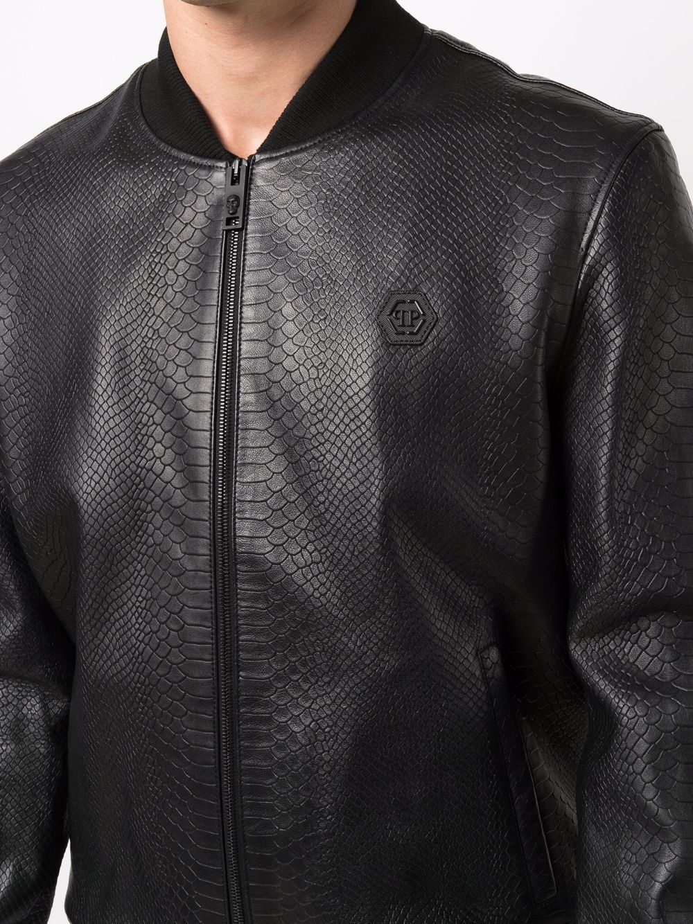 python-effet leather bomber jacket - 5