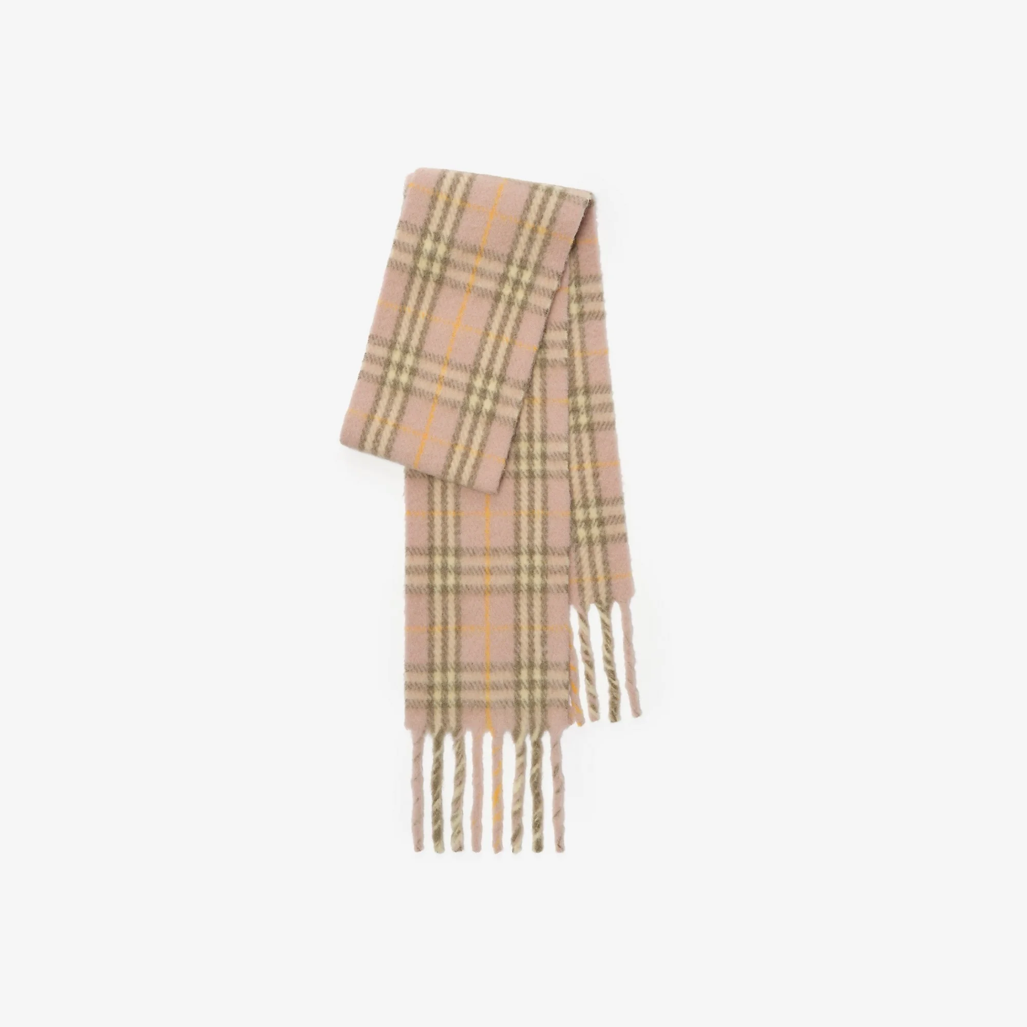 Narrow Check Alpaca Wool Blend Scarf - 1