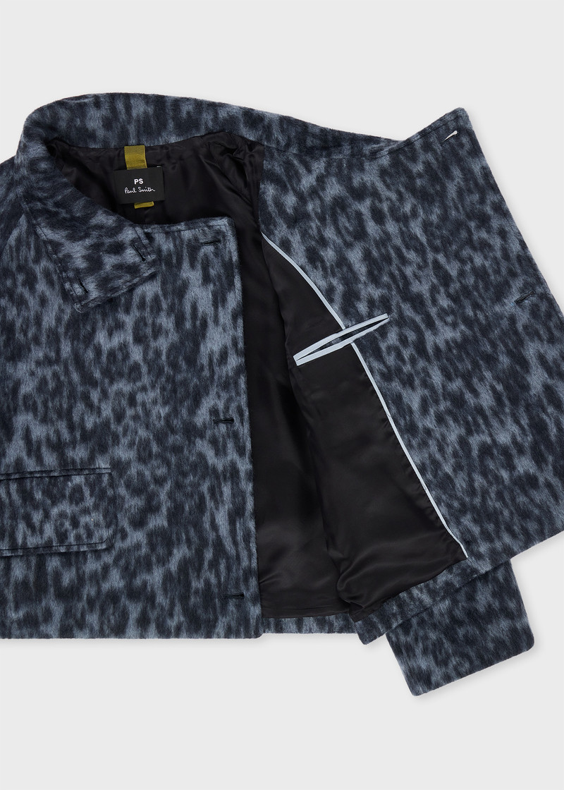 Women's Blue Animal Print Wool-Blend Short Jacket 4