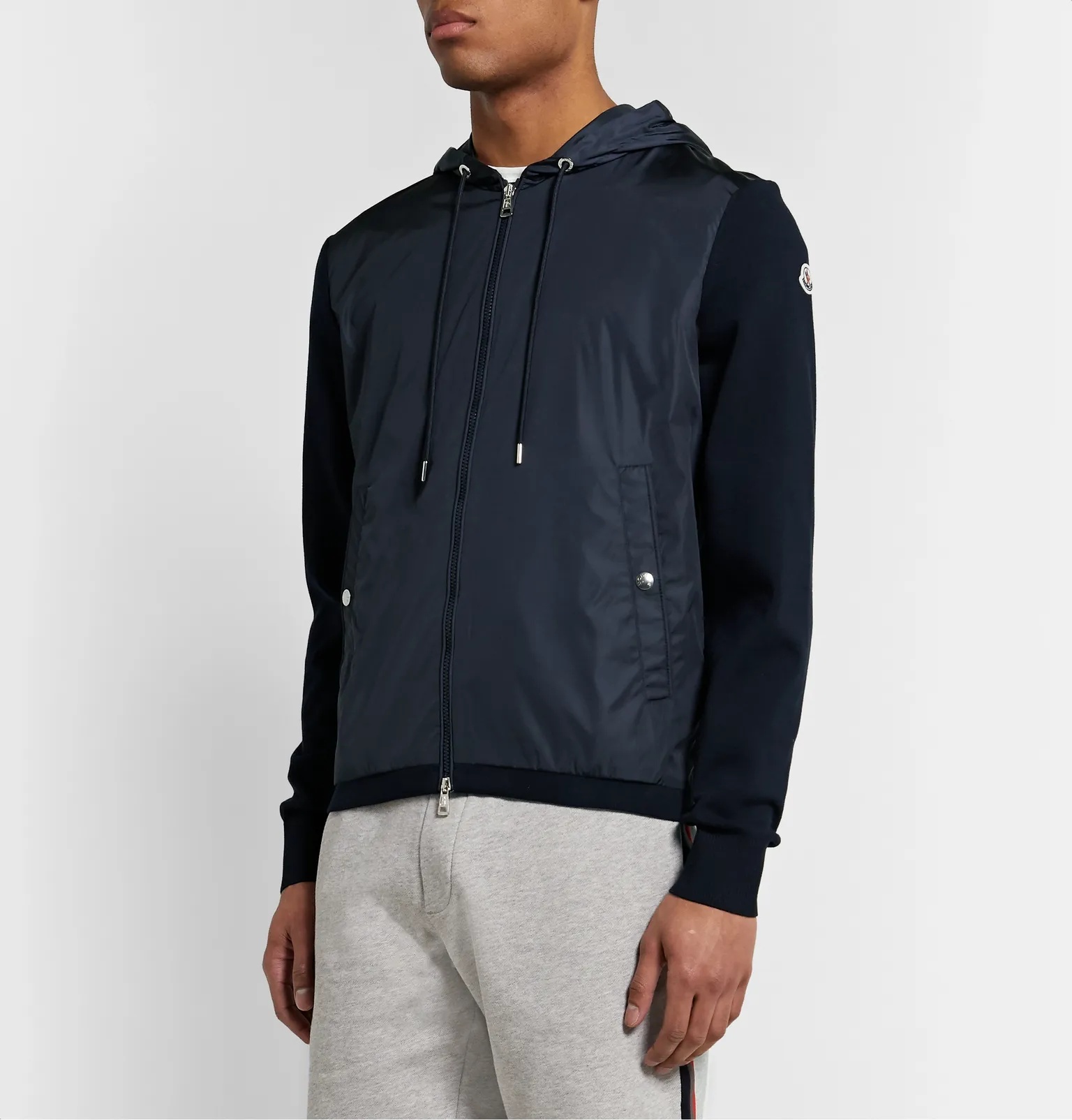 Panelled Loopback Cotton-Jersey and Shell Zip-Up Hoodie - 4